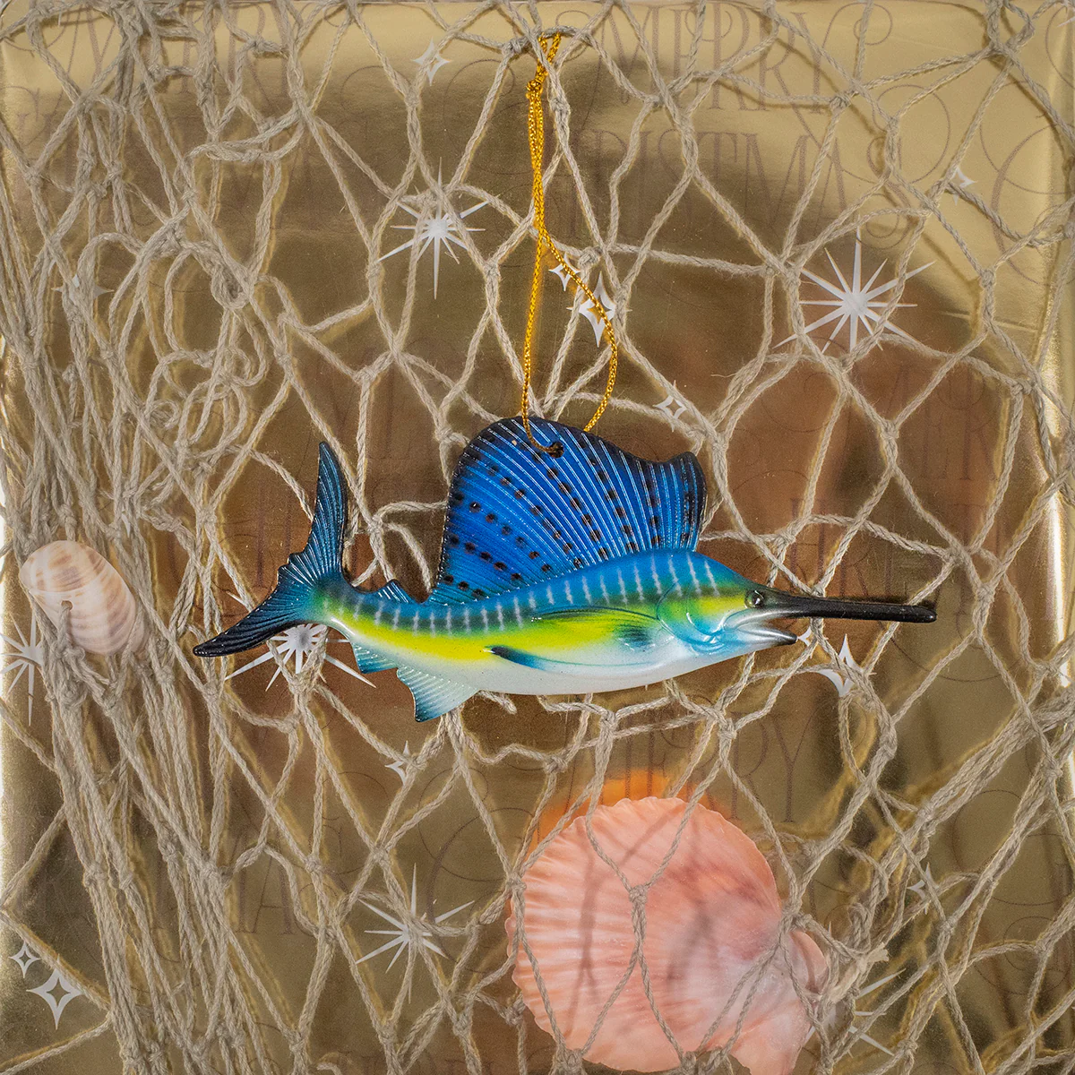 5" Blue Sailfish Christmas Tree Ornament Xmas Gift Top Fish Ocean Holiday Decor - Image 3