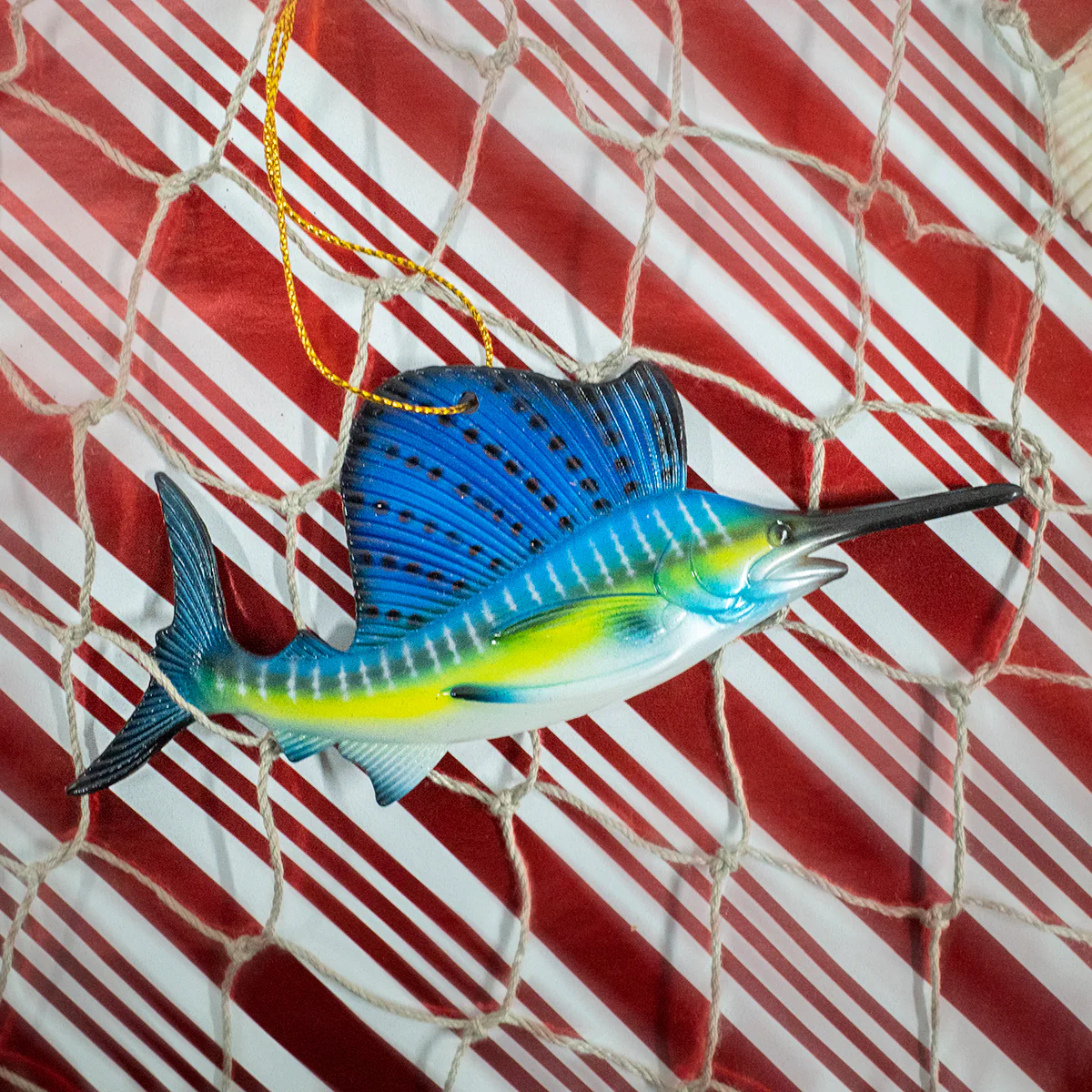 5" Blue Sailfish Christmas Tree Ornament Xmas Gift Top Fish Ocean Holiday Decor - Image 4