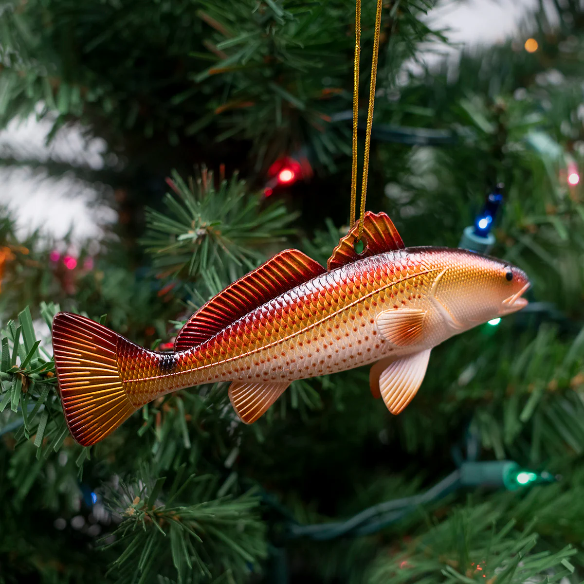 5" Redfish Fish Christmas Tree Ornament Xmas Gift Topper Nautical Holiday Decor - Image 2