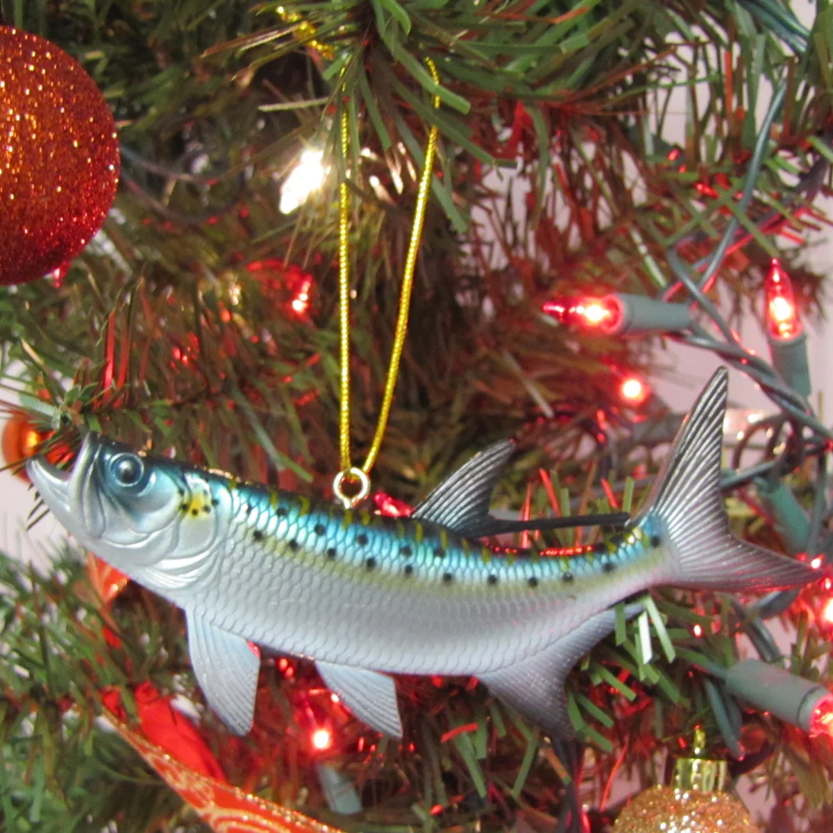 5" Tarpon Fish Nautical Christmas Tree Ornament Holiday Gift Topper Xmas Decor - Image 3