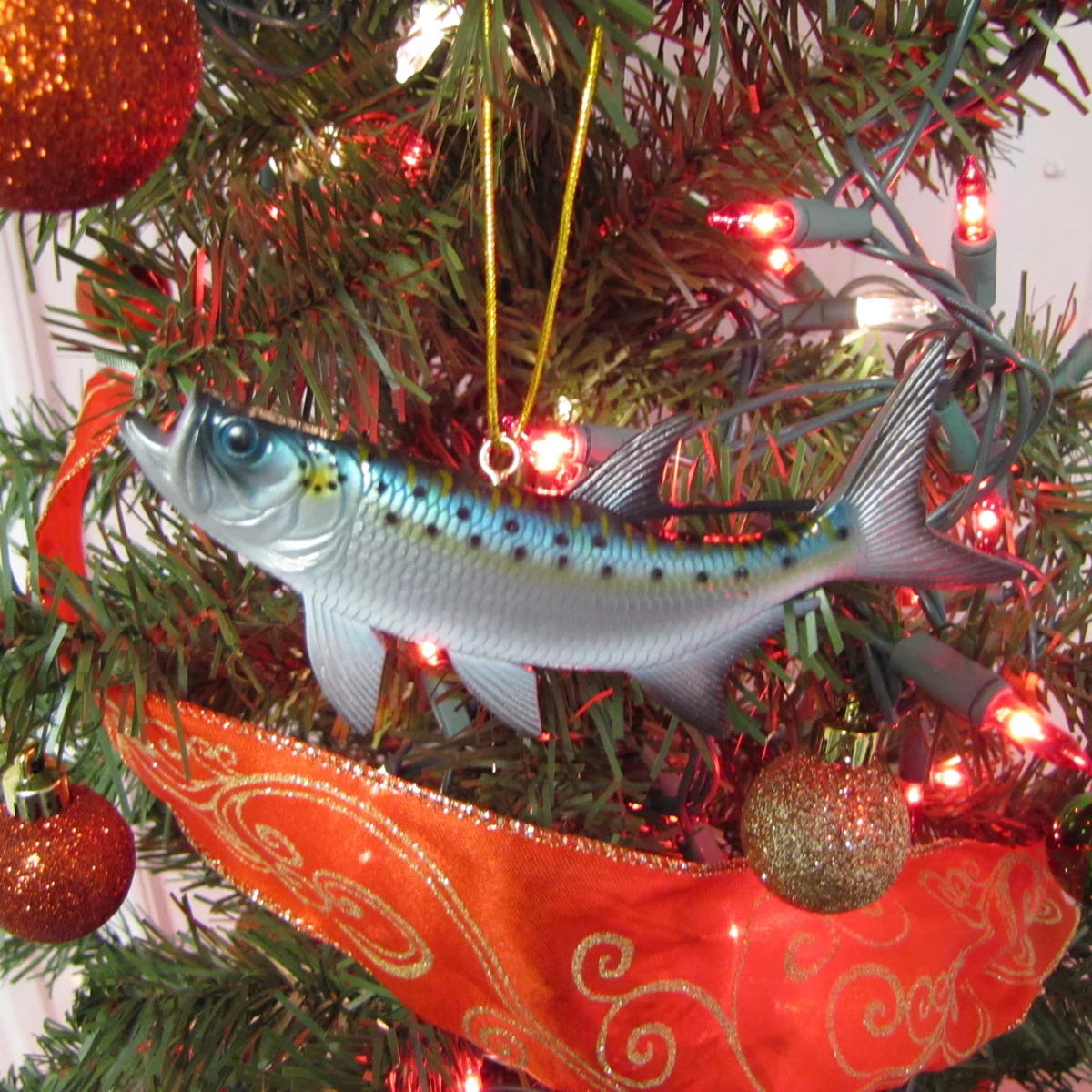 5" Tarpon Fish Nautical Christmas Tree Ornament Holiday Gift Topper Xmas Decor - Image 4