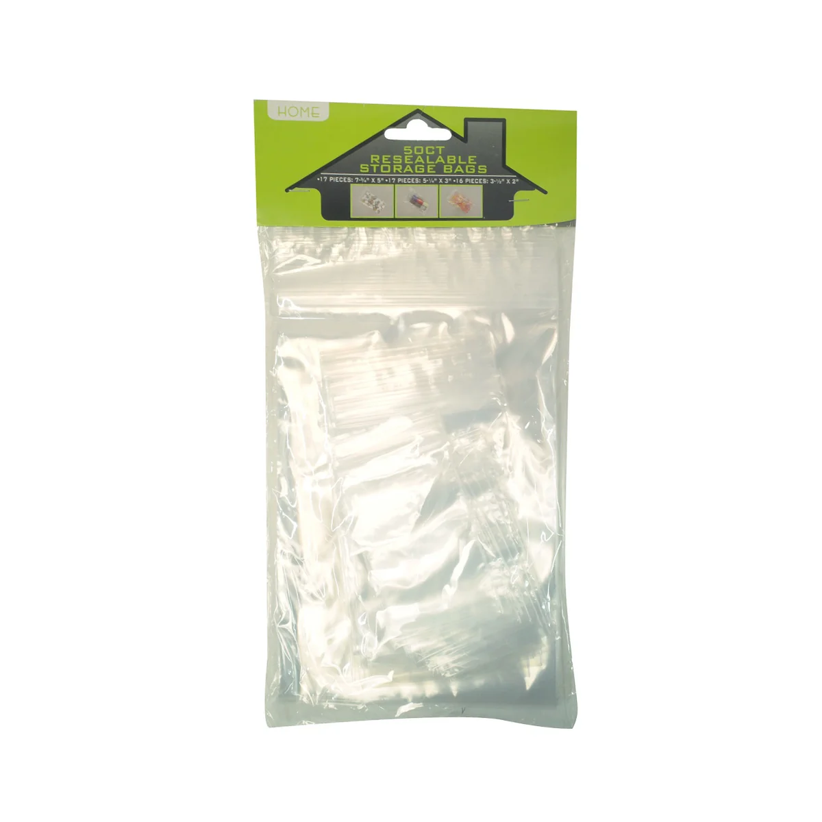 50 Assort Size Clear Resealable All Purpose Plastic Storage Bags Packaging Pouch