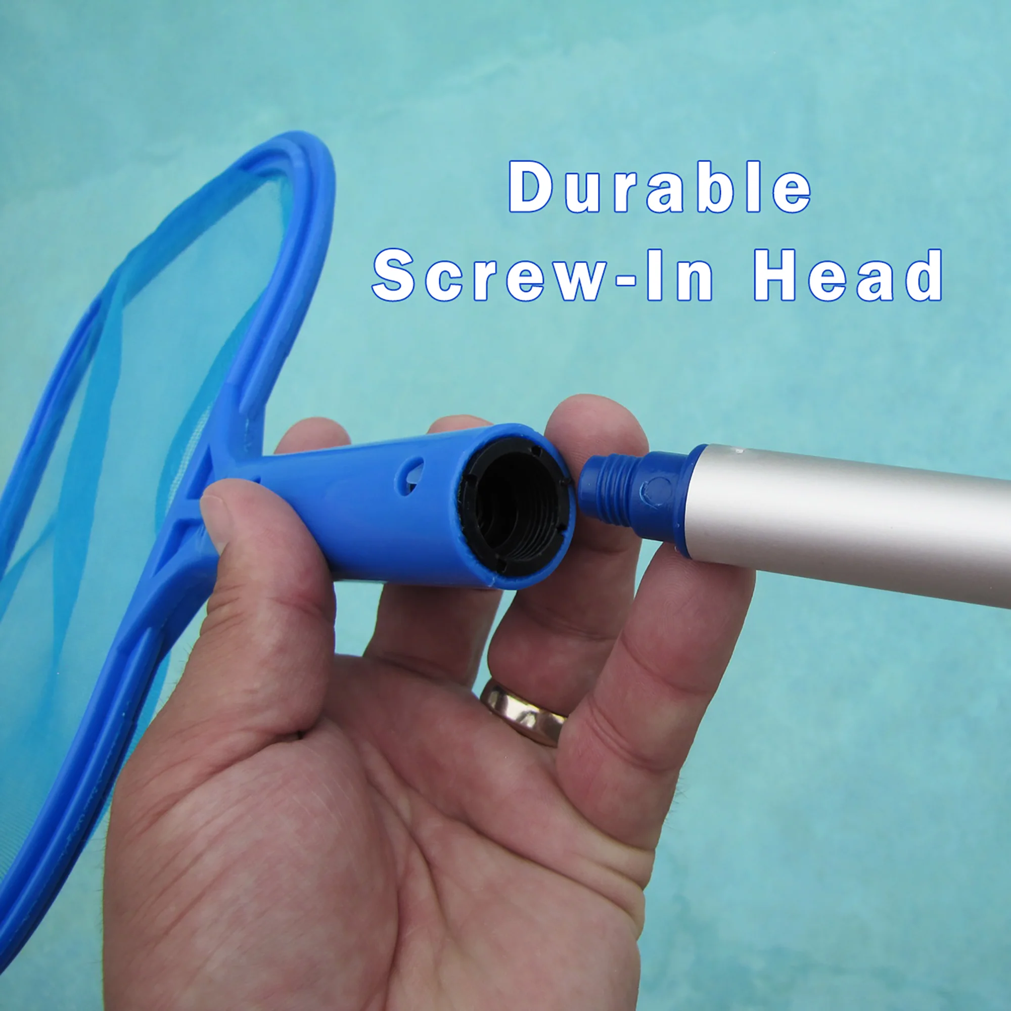 60" Swimming Pool Skimmer Net Pole Large Strainer Mesh Cleaning Tools Supplies - Image 6