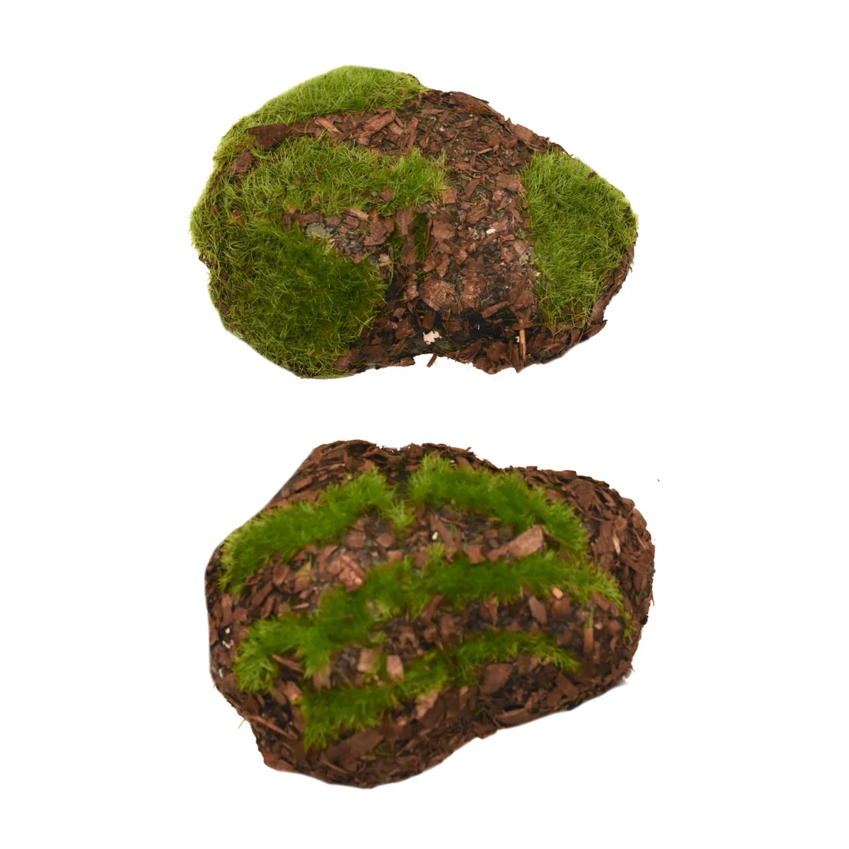 6pc Mini Wood Moss Rock Boulders Outdoor Fairy Garden Terrarium Landscape Decor - Image 2