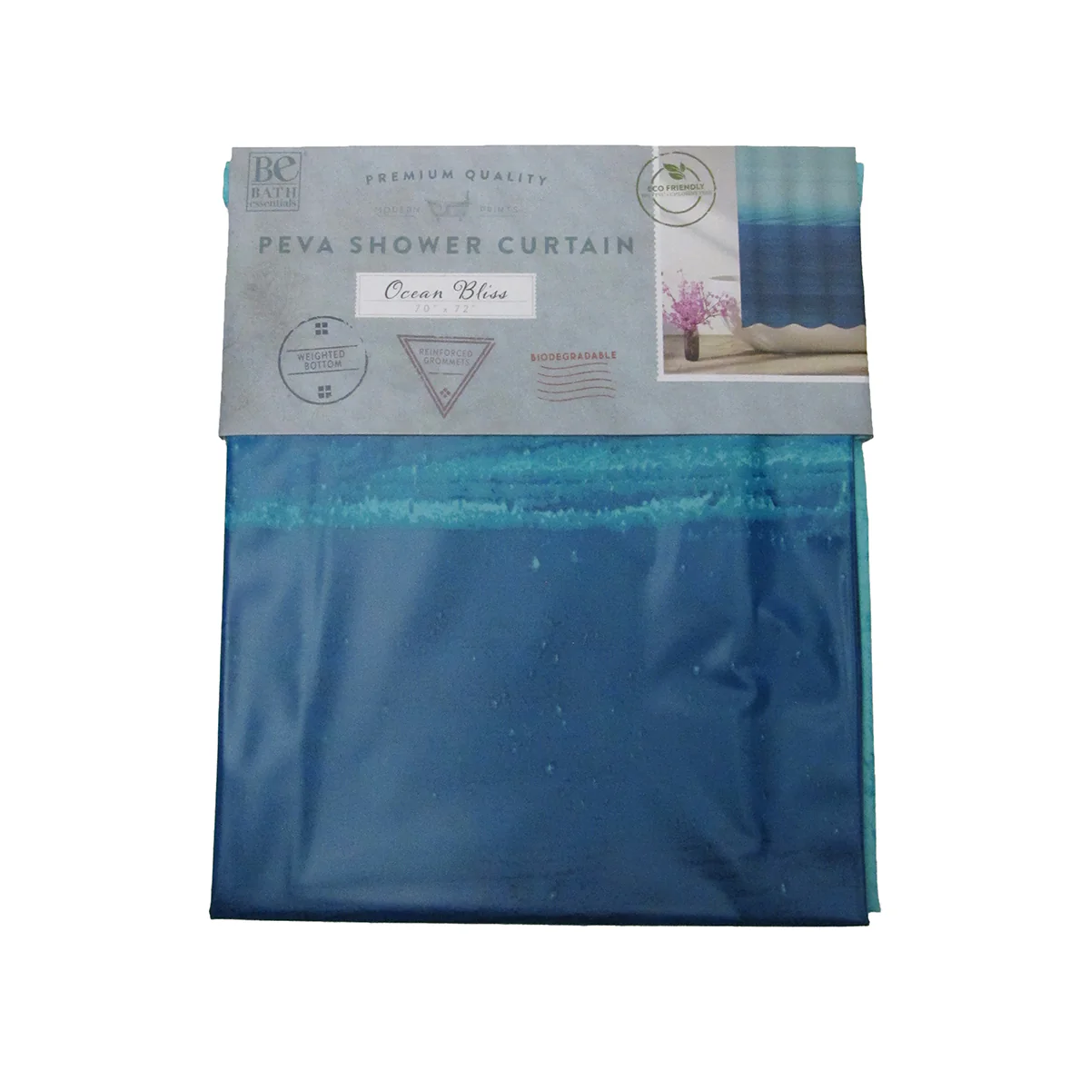 70" Ocean Blue Bath Tub Shower Curtain Bathtub Liner Beach Bathroom Home Decor - Image 2