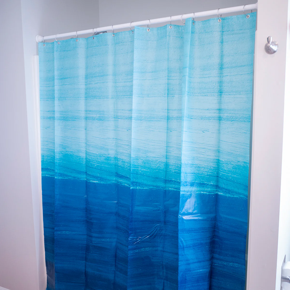 70" Ocean Blue Bath Tub Shower Curtain Bathtub Liner Beach Bathroom Home Decor - Image 6