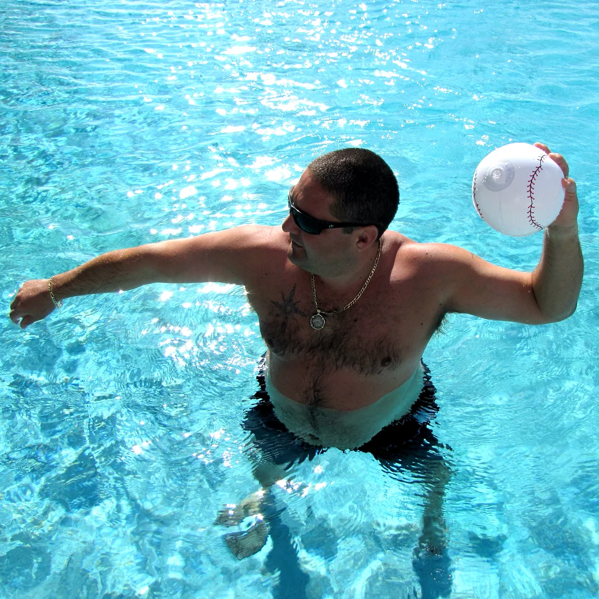 8" Inflatable Baseball Swimming Pool Water Float Blow Toy Floaties Party Decor - Image 4
