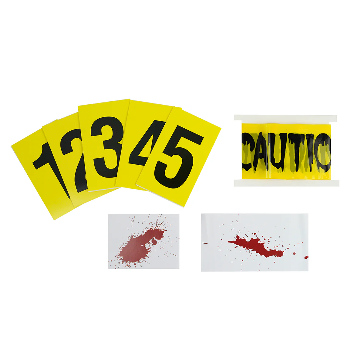 8pc Police Crime Scene Kit Caution Tape Blood Splatter Halloween Prop Decoration