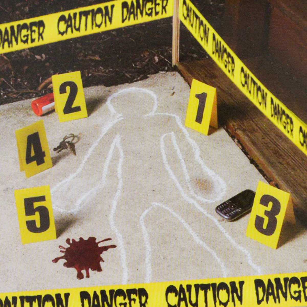 8pc Police Crime Scene Kit Caution Tape Blood Splatter Halloween Prop Decoration - Image 2