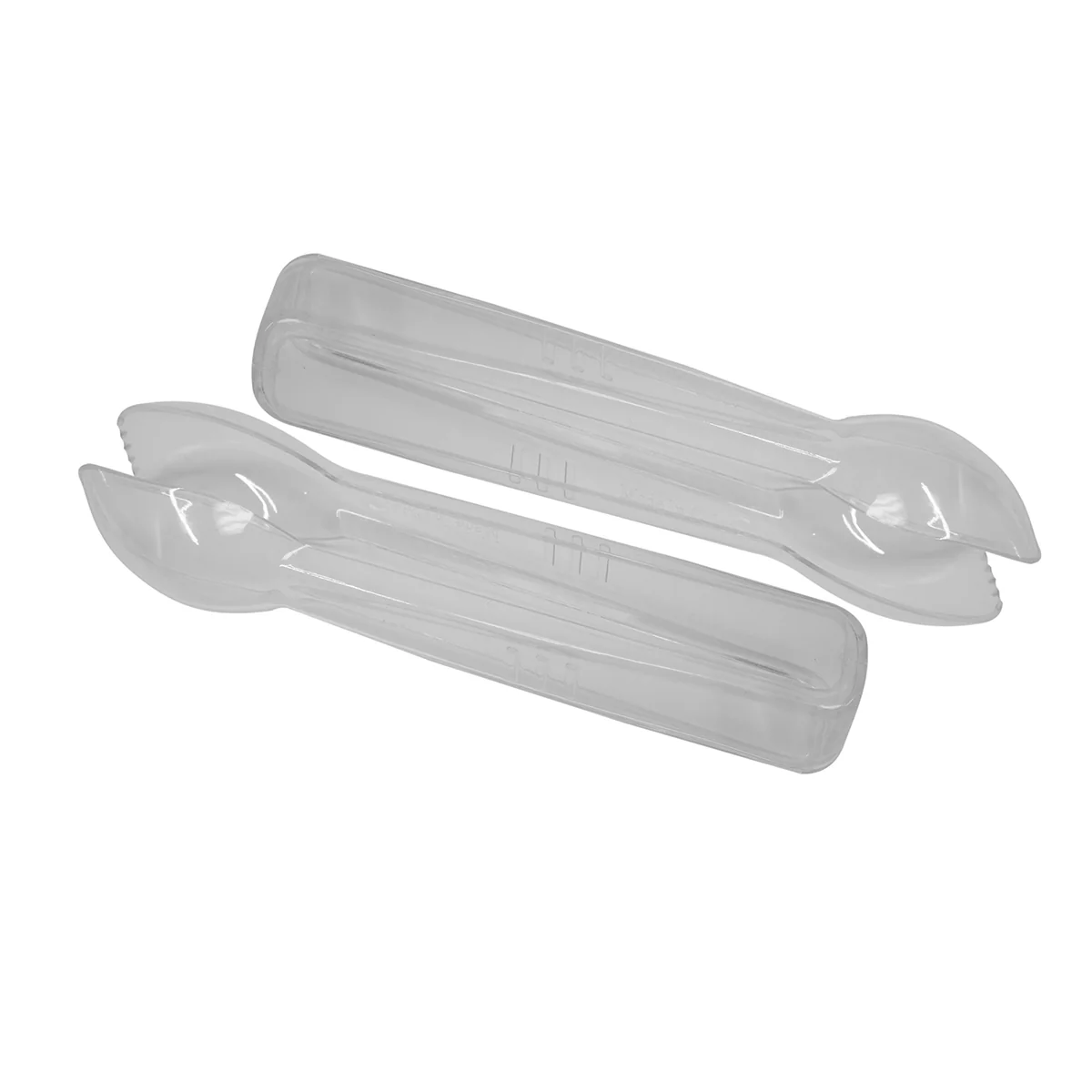 8pc Small Clear Plastic Food Serving Tongs Set Disposable Party Utensil Supply - Image 2
