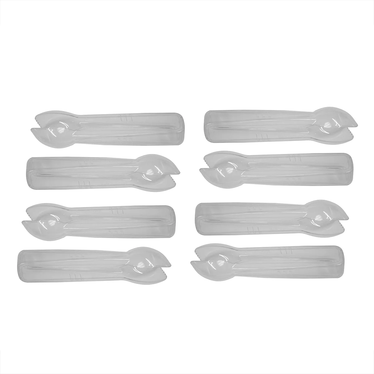 8pc Small Clear Plastic Food Serving Tongs Set Disposable Party Utensil Supply - Image 3