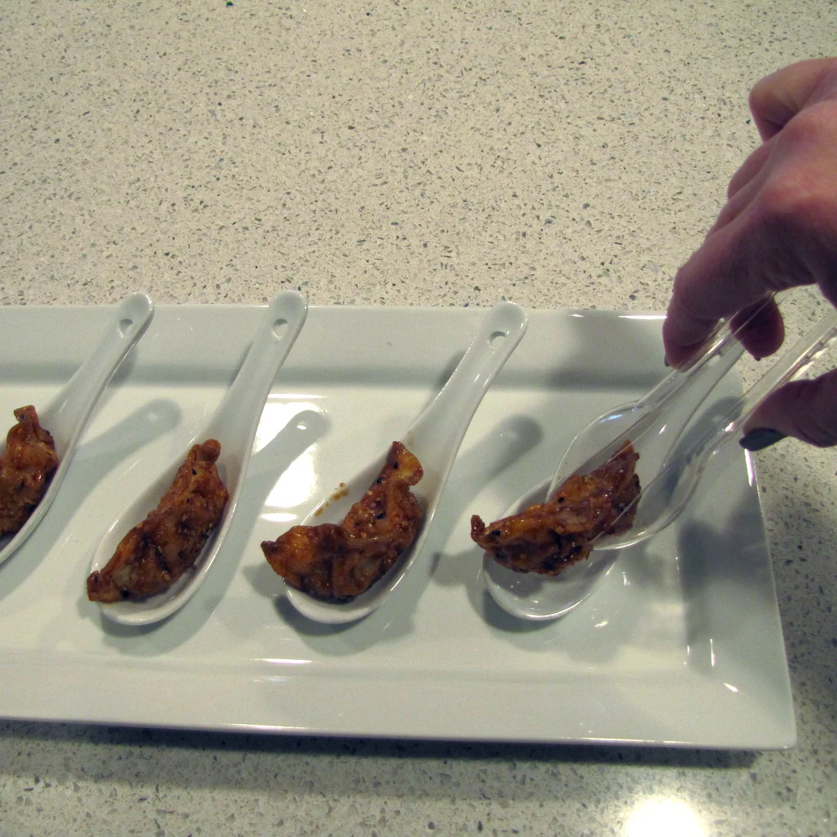 8pc Small Clear Plastic Food Serving Tongs Set Disposable Party Utensil Supply - Image 4
