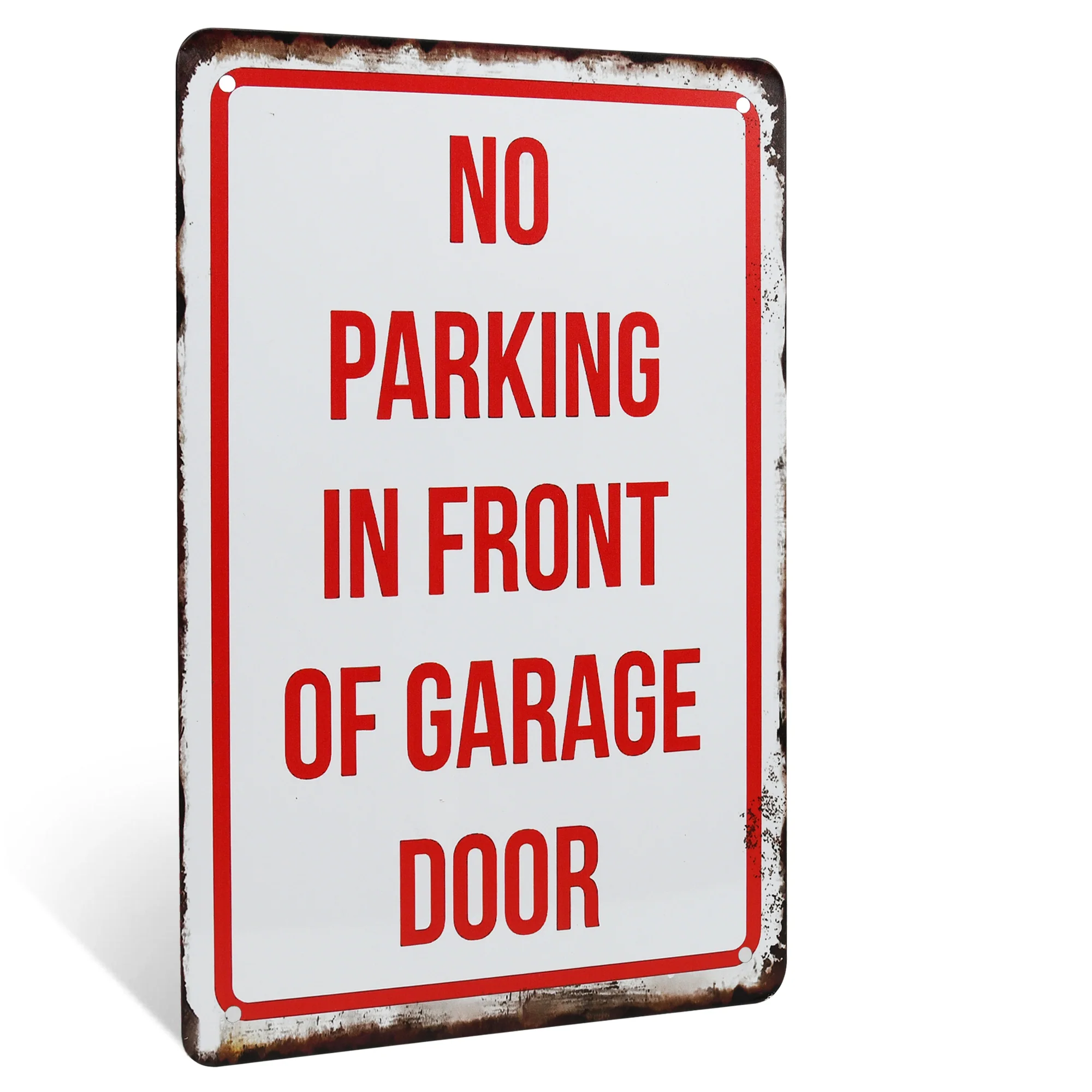 Metal No Parking In Front Of Garage Door Sign Driveway Yard Street Posted Signs