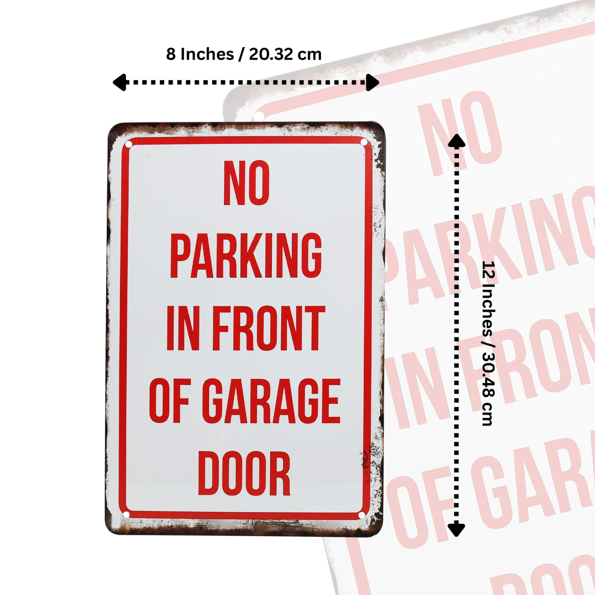 Metal No Parking In Front Of Garage Door Sign Driveway Yard Street Posted Signs - Image 5