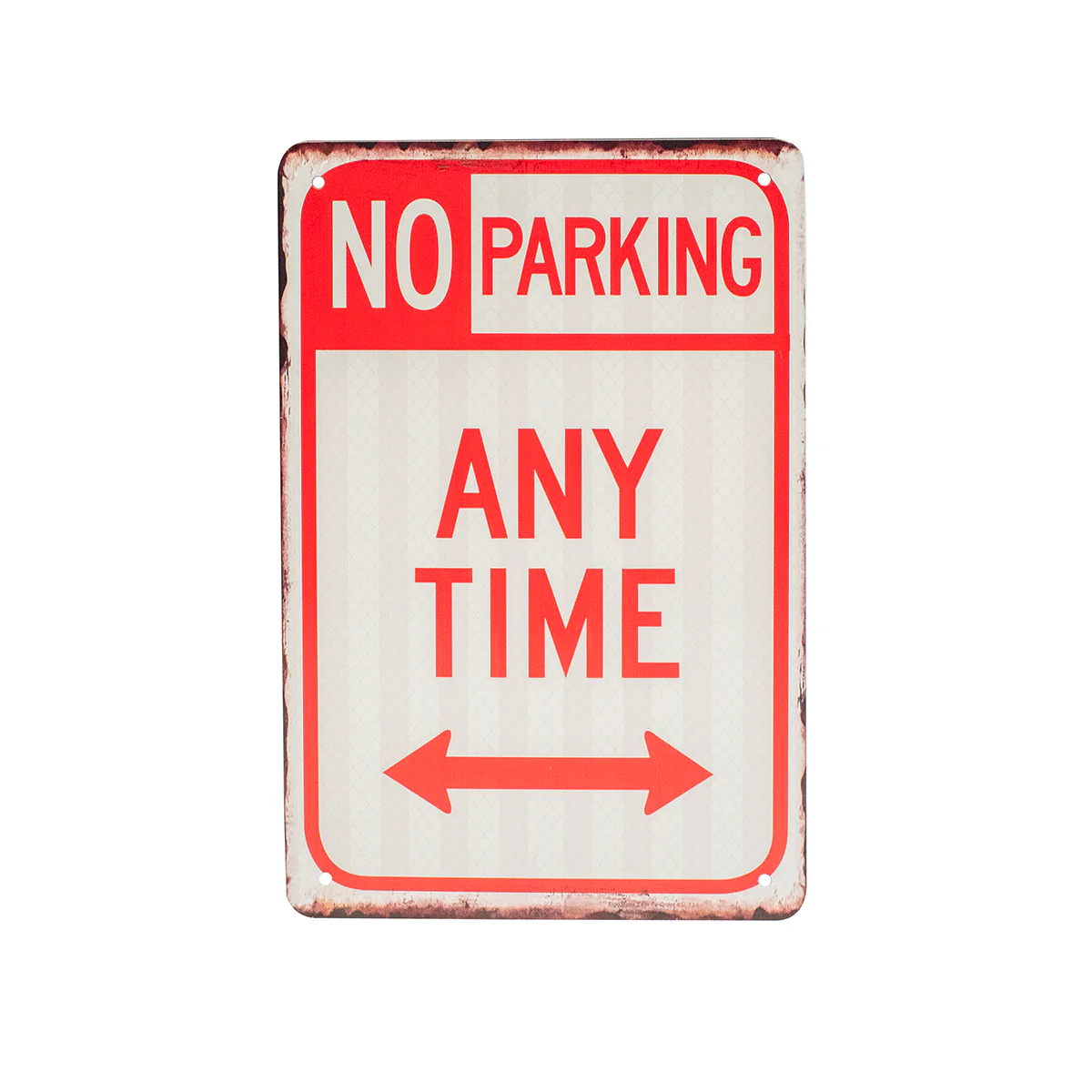 8x12 Metal Red White No Park Any Time Arrow Private Driveway Street Warning Sign