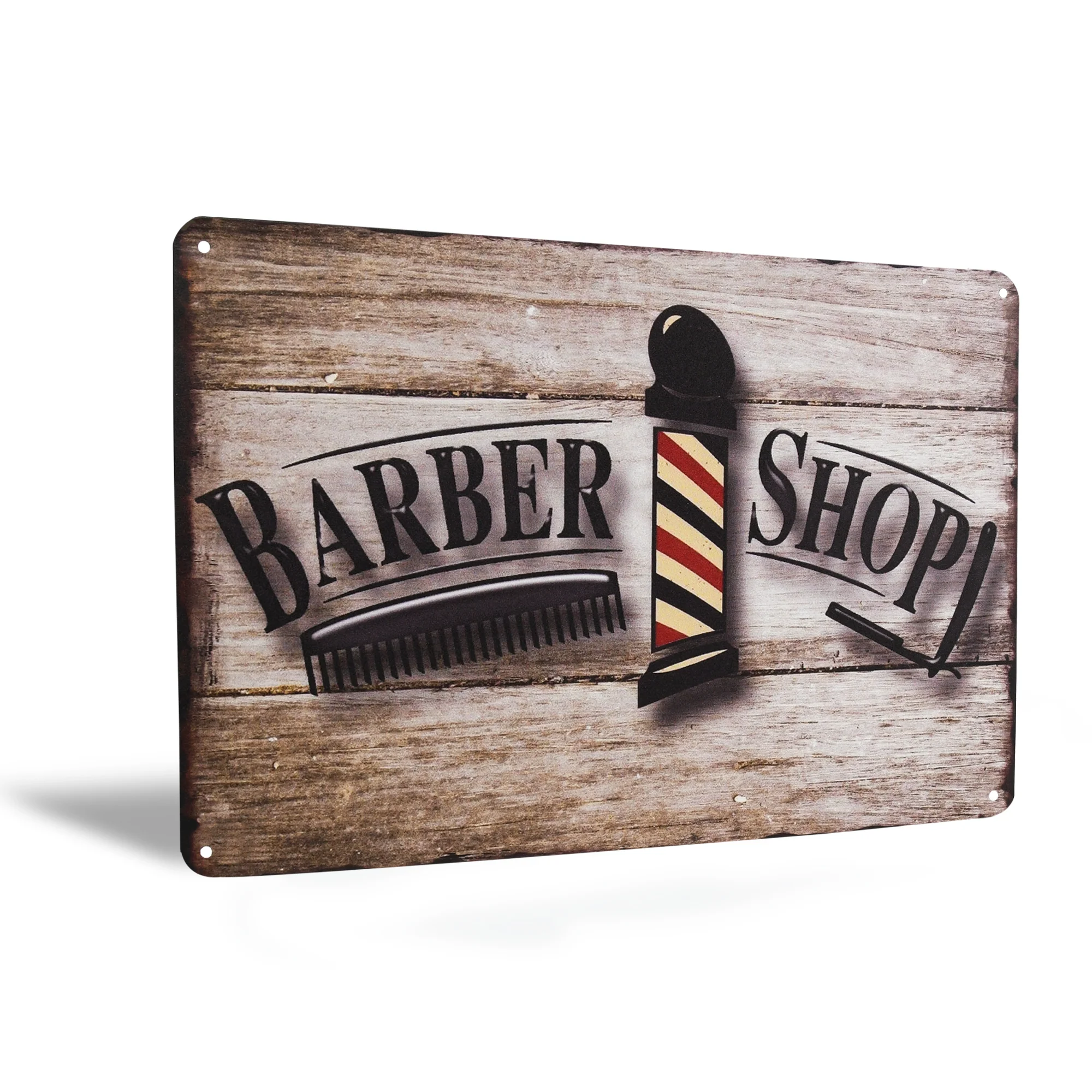 Tin Metal Wall Art Barber Shop Sign Barbershop, Salon Room Decorations Gifts Men