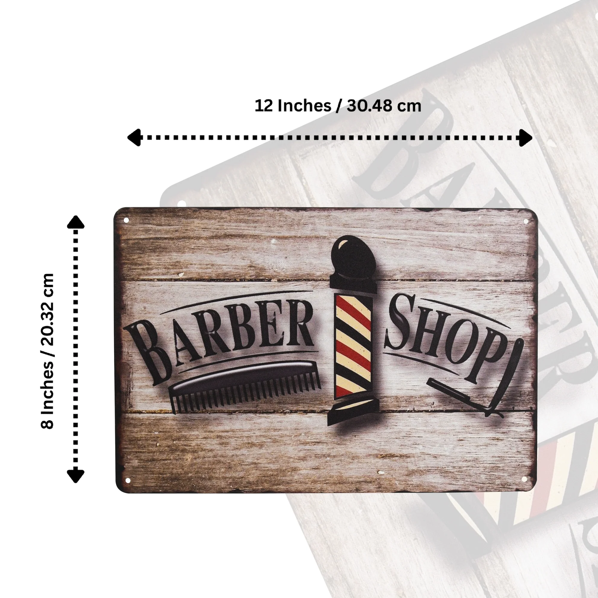 Tin Metal Wall Art Barber Shop Sign Barbershop, Salon Room Decorations Gifts Men - Image 5