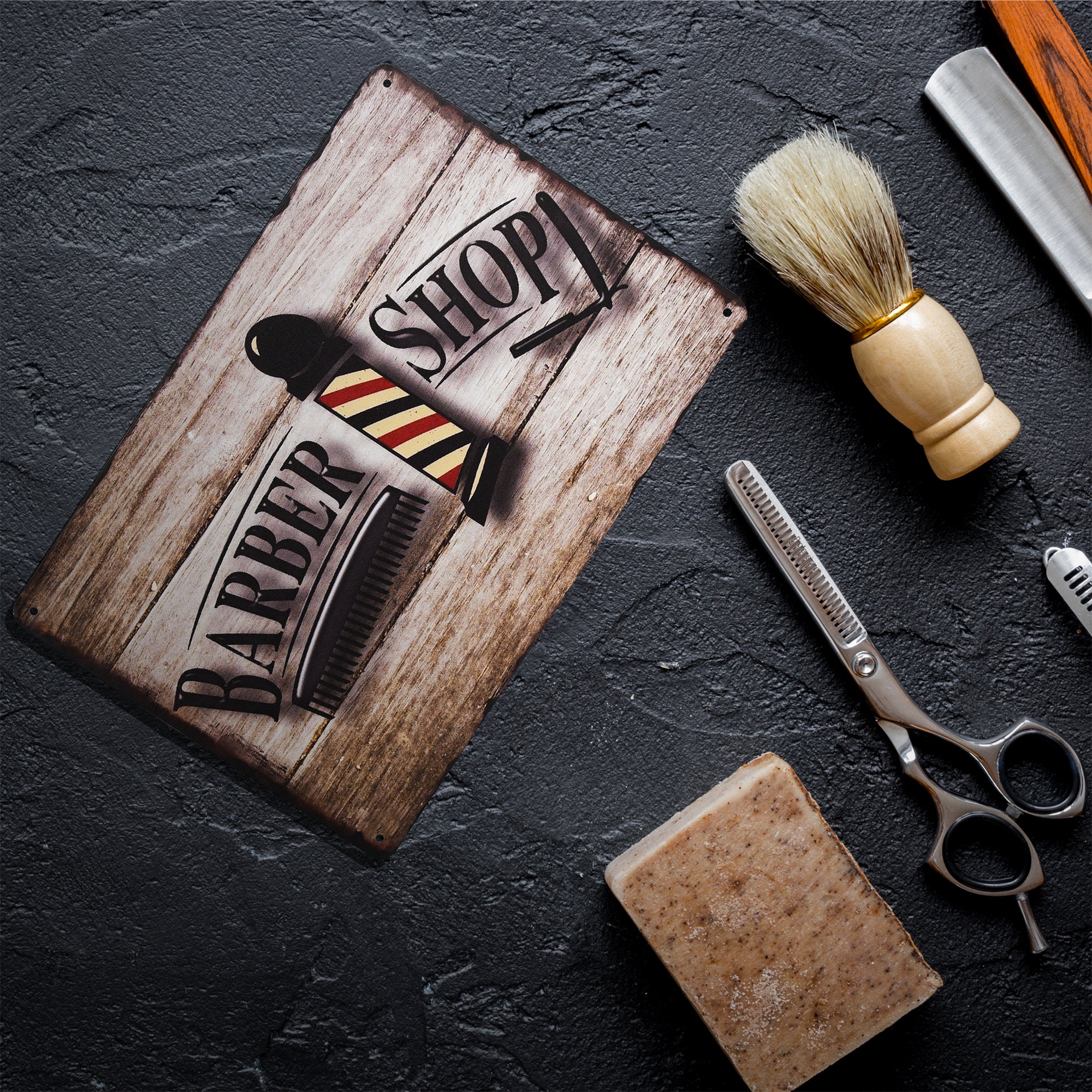 Tin Metal Wall Art Barber Shop Sign Barbershop, Salon Room Decorations Gifts Men - Image 8
