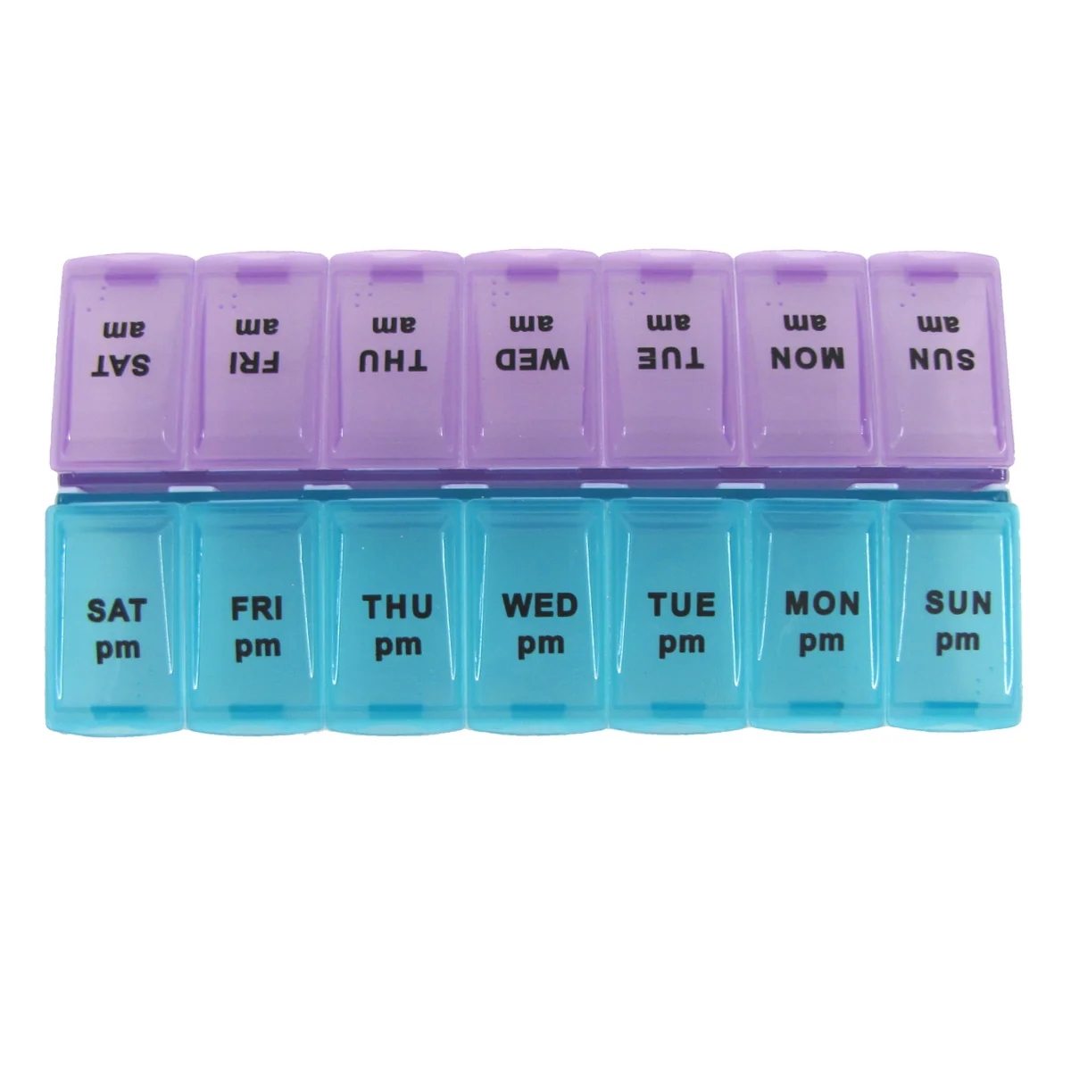 AM PM Pill Box Medication Organizer Weekly Medicine Storage Holder Vitamin Case
