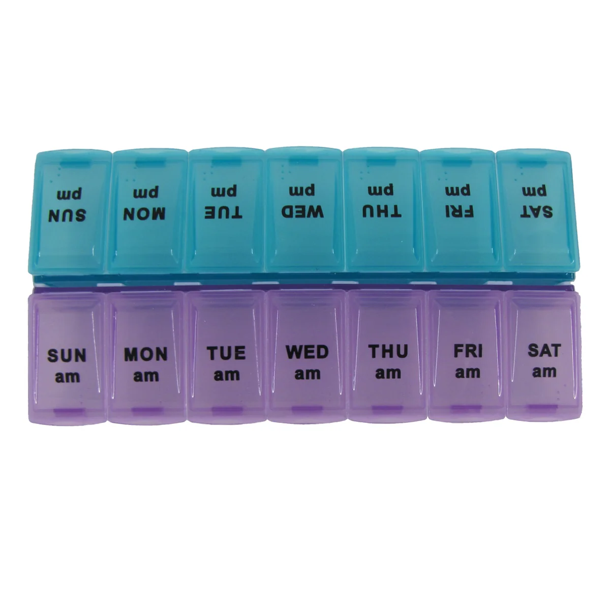 AM PM Pill Box Medication Organizer Weekly Medicine Storage Holder Vitamin Case - Image 2