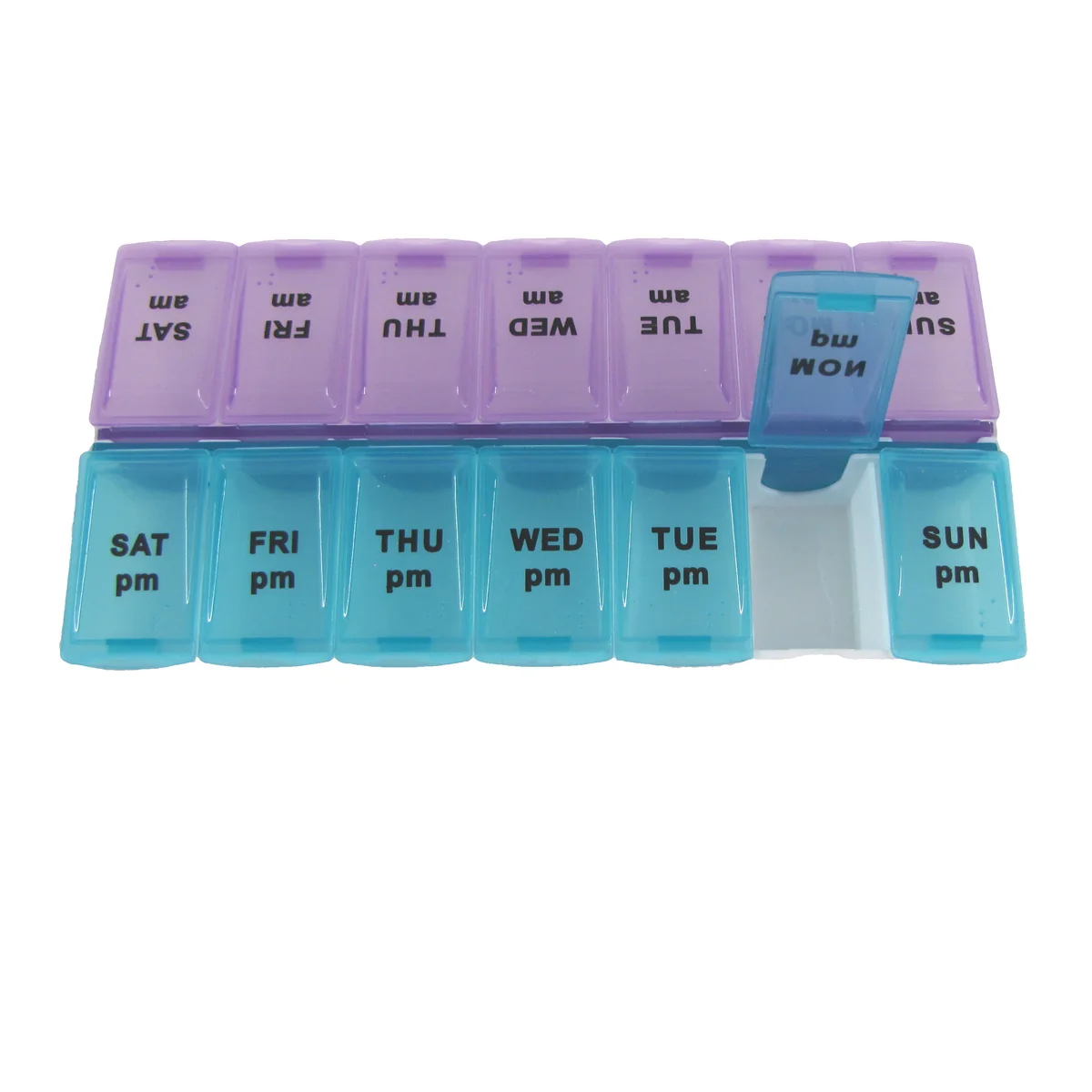 AM PM Pill Box Medication Organizer Weekly Medicine Storage Holder Vitamin Case - Image 3