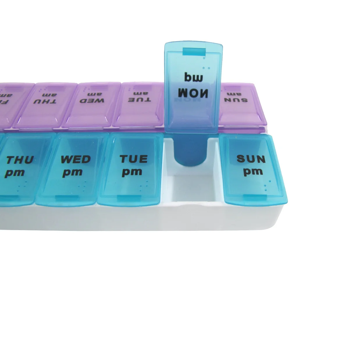 AM PM Pill Box Medication Organizer Weekly Medicine Storage Holder Vitamin Case - Image 4