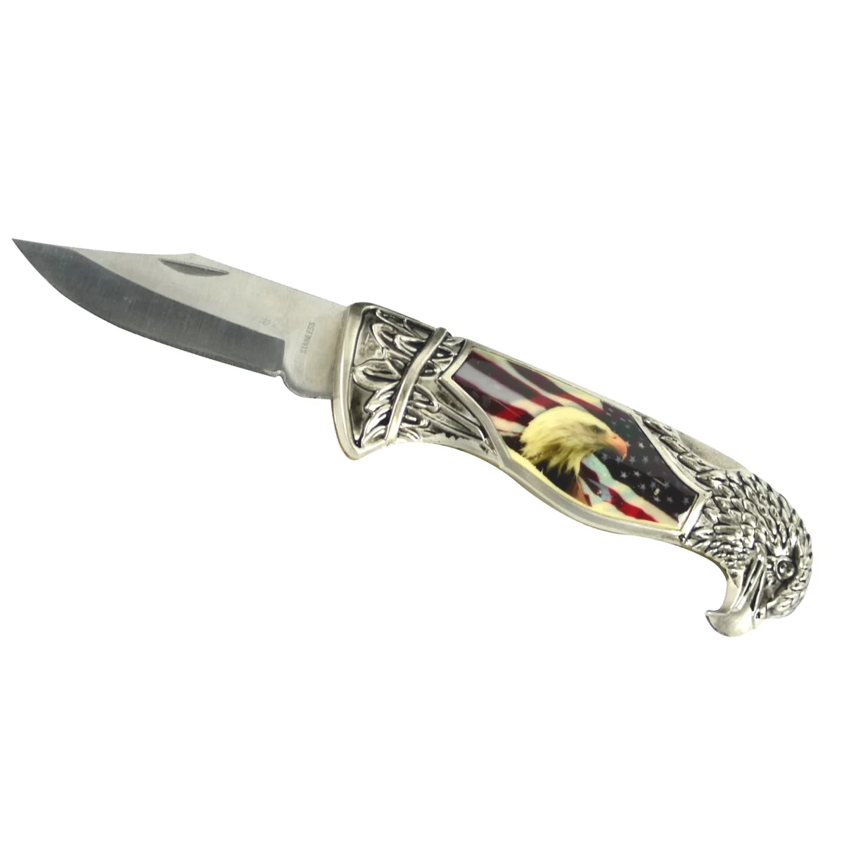 American Bald Eagle Head Shaped Folding Pocket Knife - Image 3