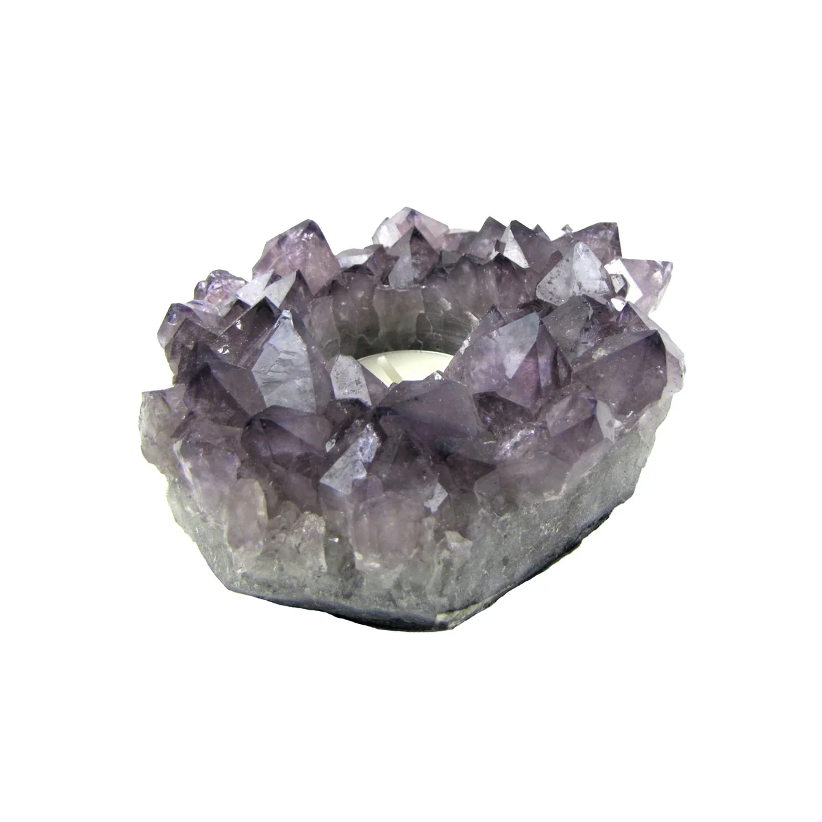 Amethyst Reiki Stone Candle Holder Chakra Heal Negative Energy Balance Crystal - Image 2
