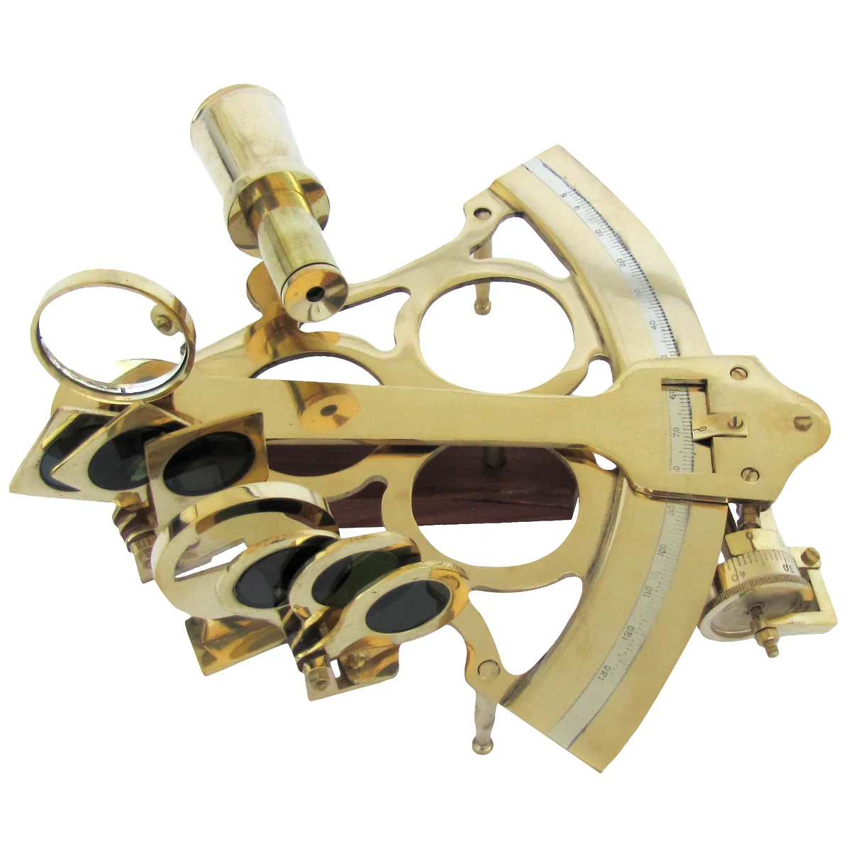 Antique Reproduction Maritime Navigation Sextant w/ Wood Box - Image 8