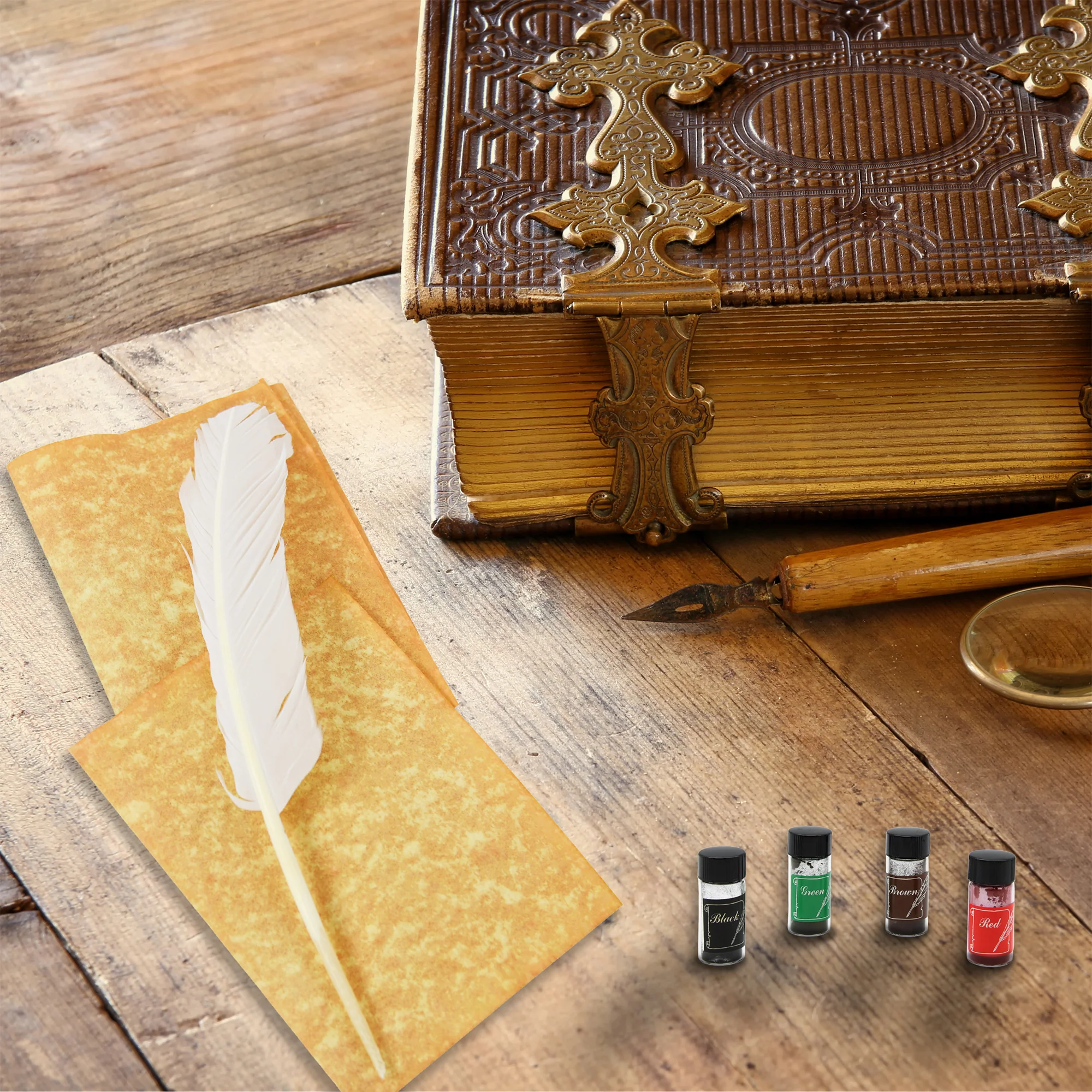 Goose Quill Pen & Colored Ink Set - Calligraphy Kits, Art Supplies for Beginners - Image 3