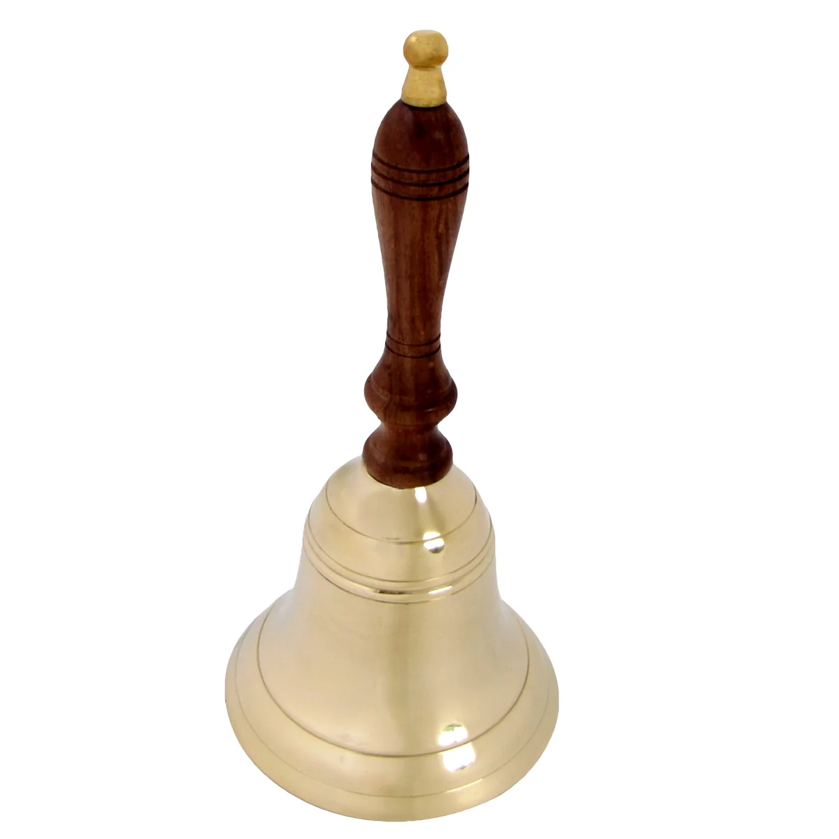 Antique Vintage Style Brass/Wood Teachers Hand Bell