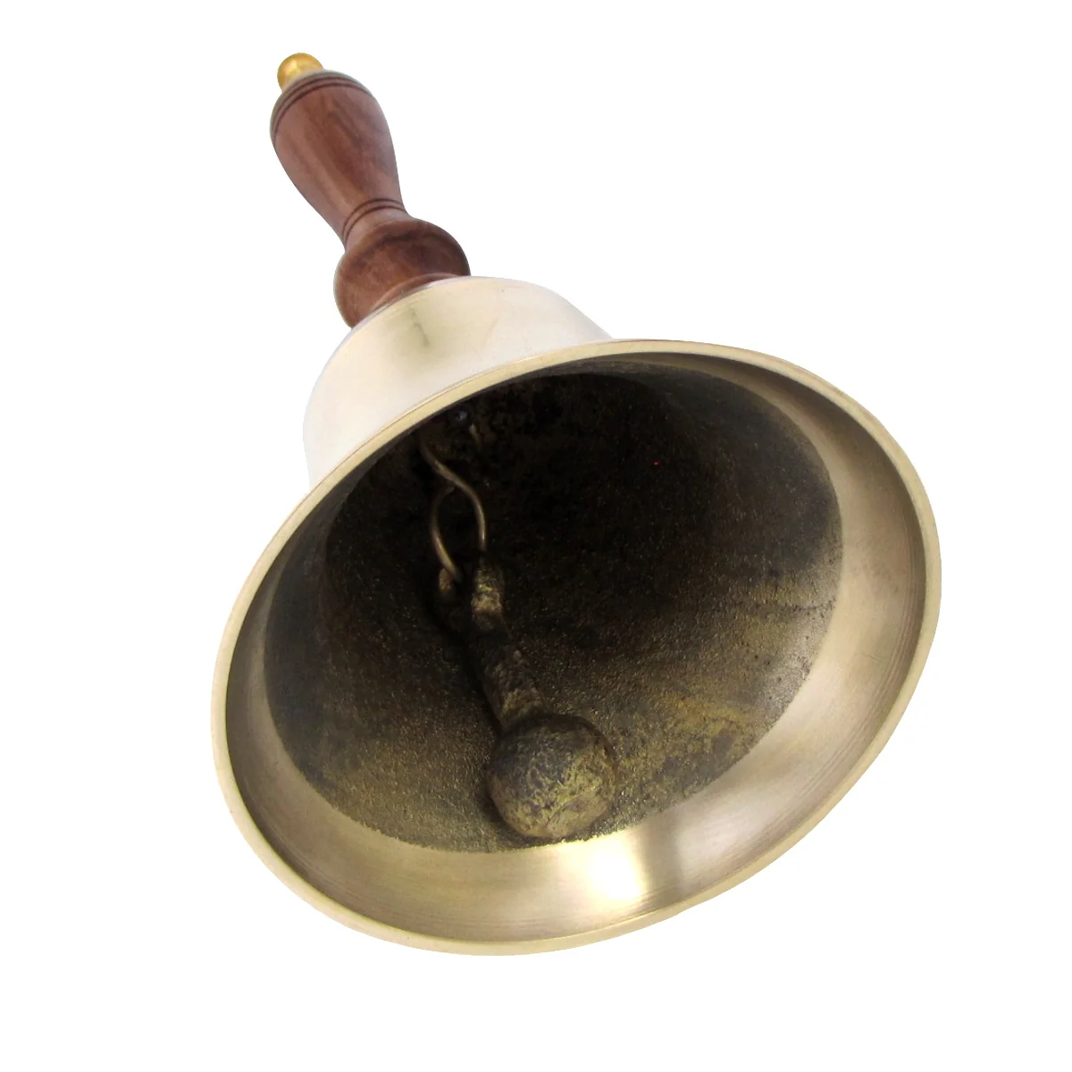 Antique Vintage Style Brass/Wood Teachers Hand Bell - Image 2