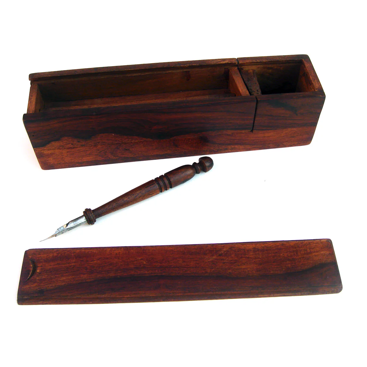 Antique Wooden Ink Pen Case - Image 6