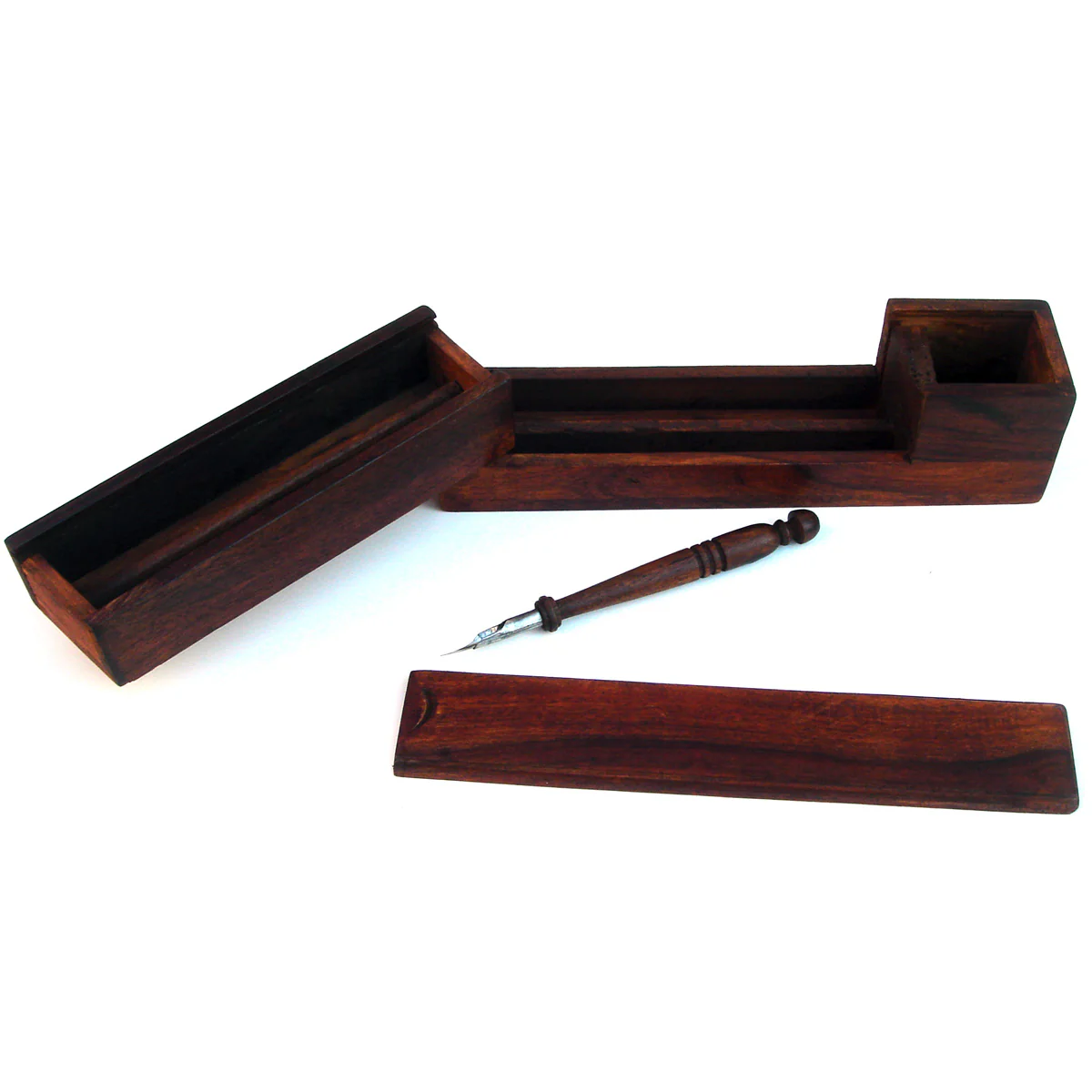 Antique Wooden Ink Pen Case - Image 8