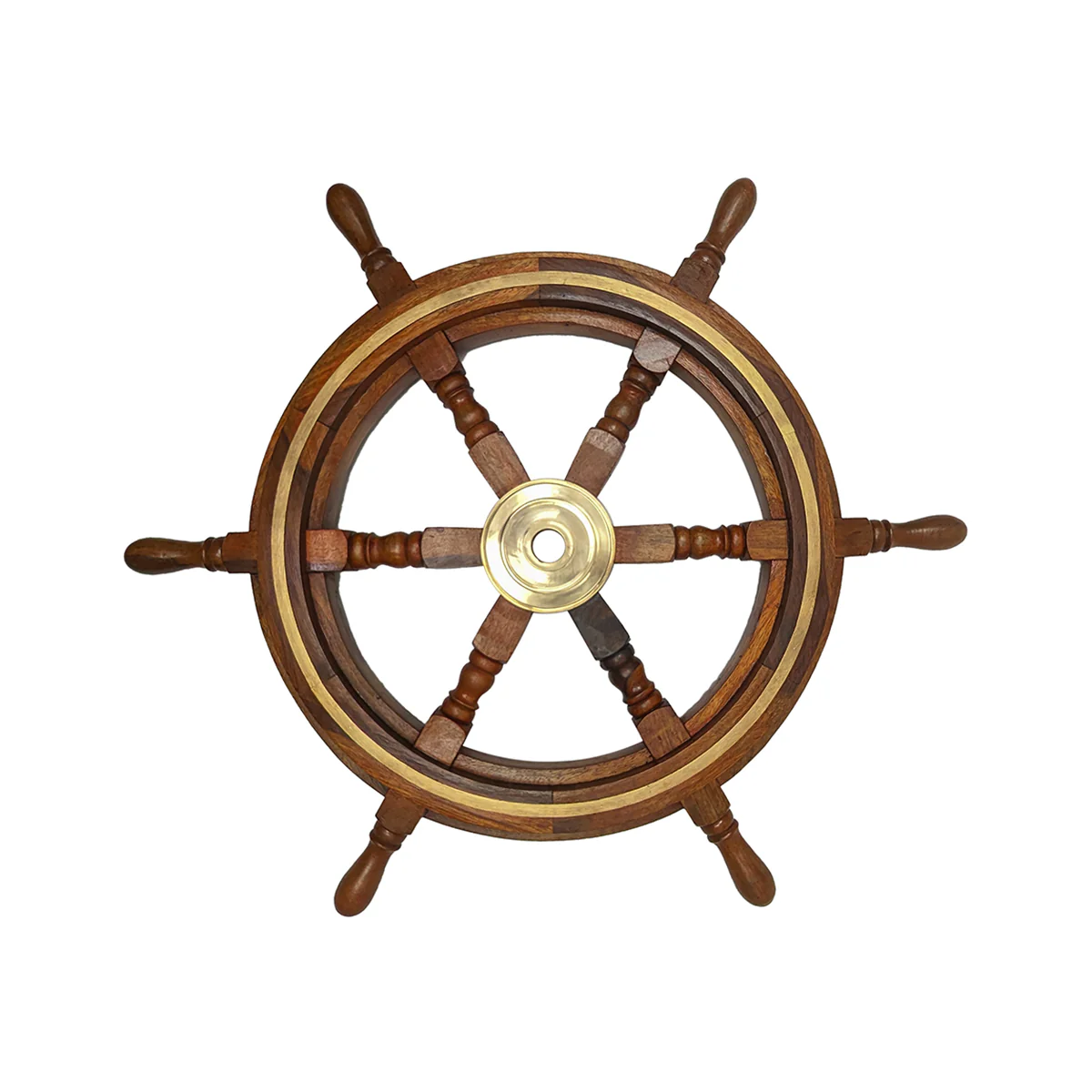Antique Wooden Maritime Decor 24" Captains Shipwheel Ships Wheel Steering Helm-CHECK SHIPPING PRESET - Image 2