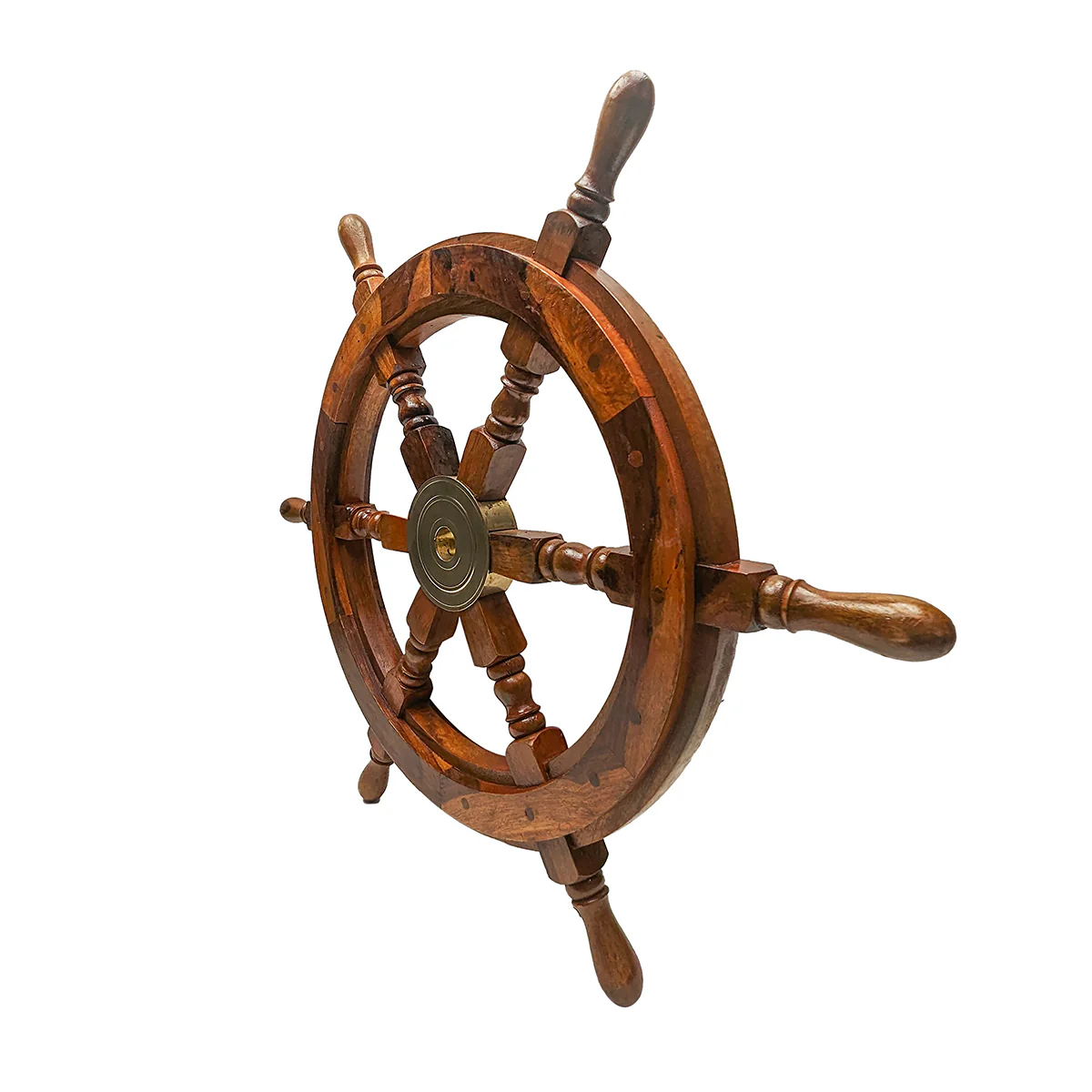 Antique Wooden Maritime Decor 24" Captains Shipwheel Ships Wheel Steering Helm-CHECK SHIPPING PRESET - Image 3