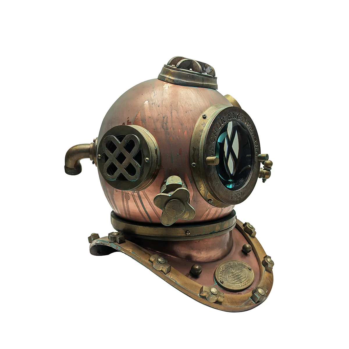 Antiqued Copper Mark V Military Scuba Dive Helmet Diving Gear Home Office Decor