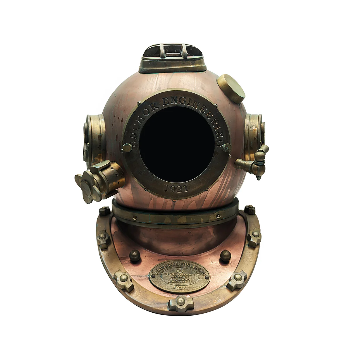 Antiqued Copper Mark V Military Scuba Dive Helmet Diving Gear Home Office Decor - Image 2