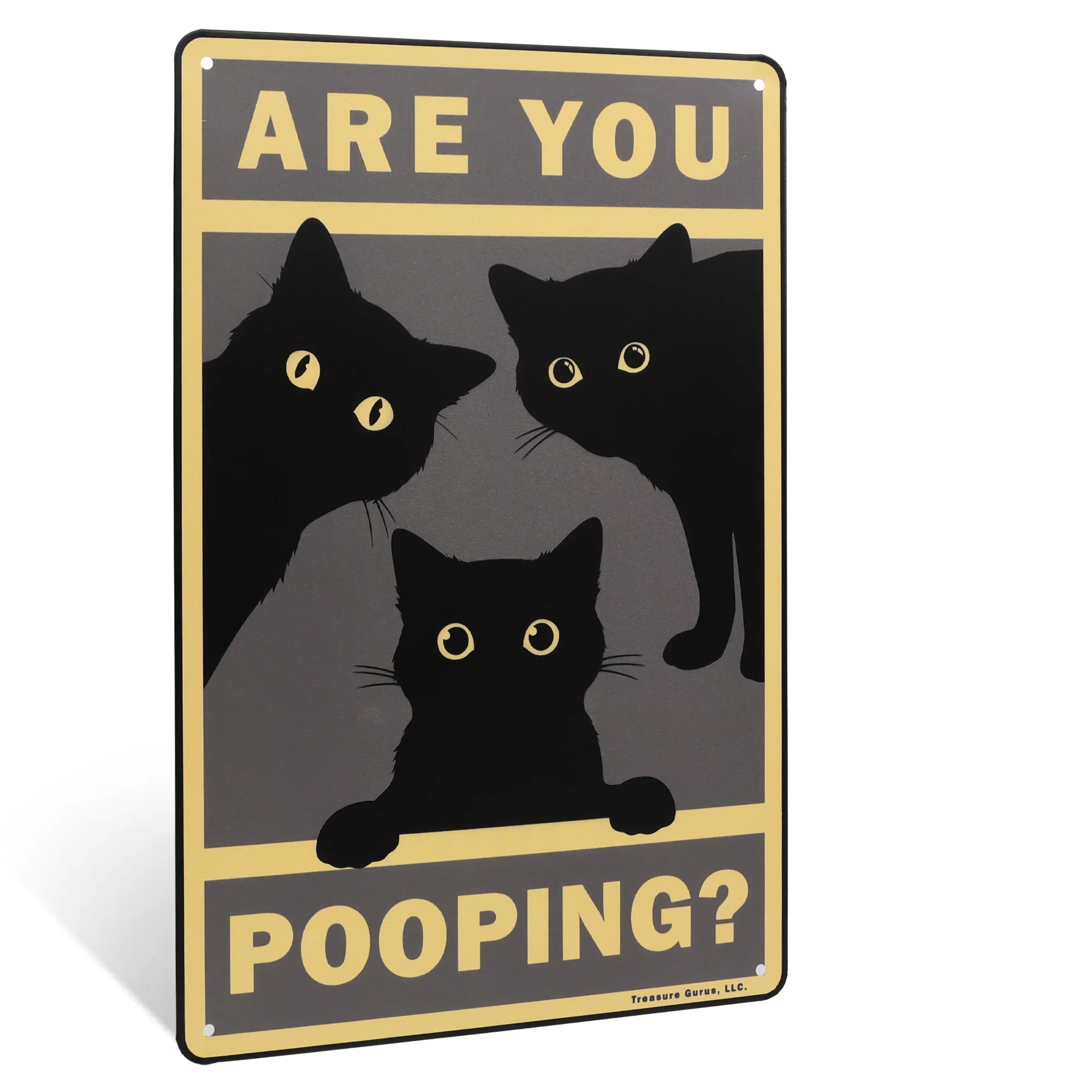 Are You Pooping Cats Restroom Sign Wall Art Vintage Black Poster Gifts Cat Lover