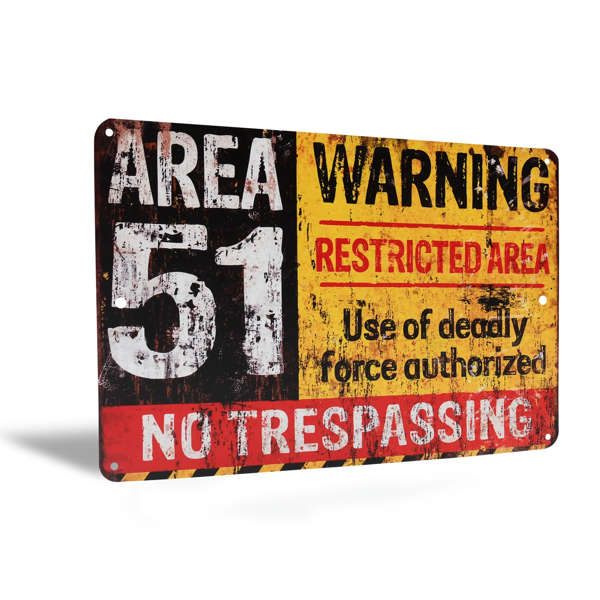 Restricted Area 51 No Trespassing Wall Sign for Man Cave, Garage Home Room Decor