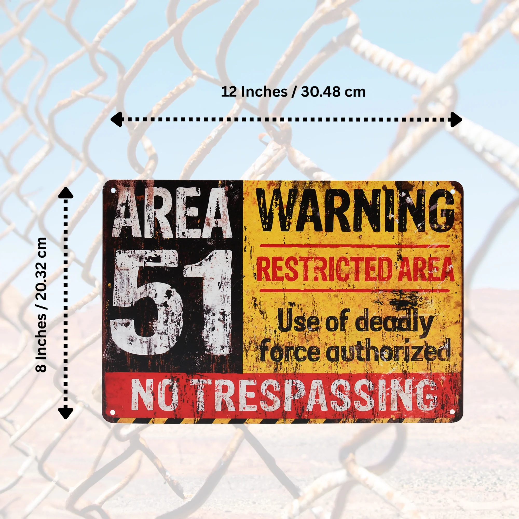 Restricted Area 51 No Trespassing Wall Sign for Man Cave, Garage Home Room Decor - Image 5