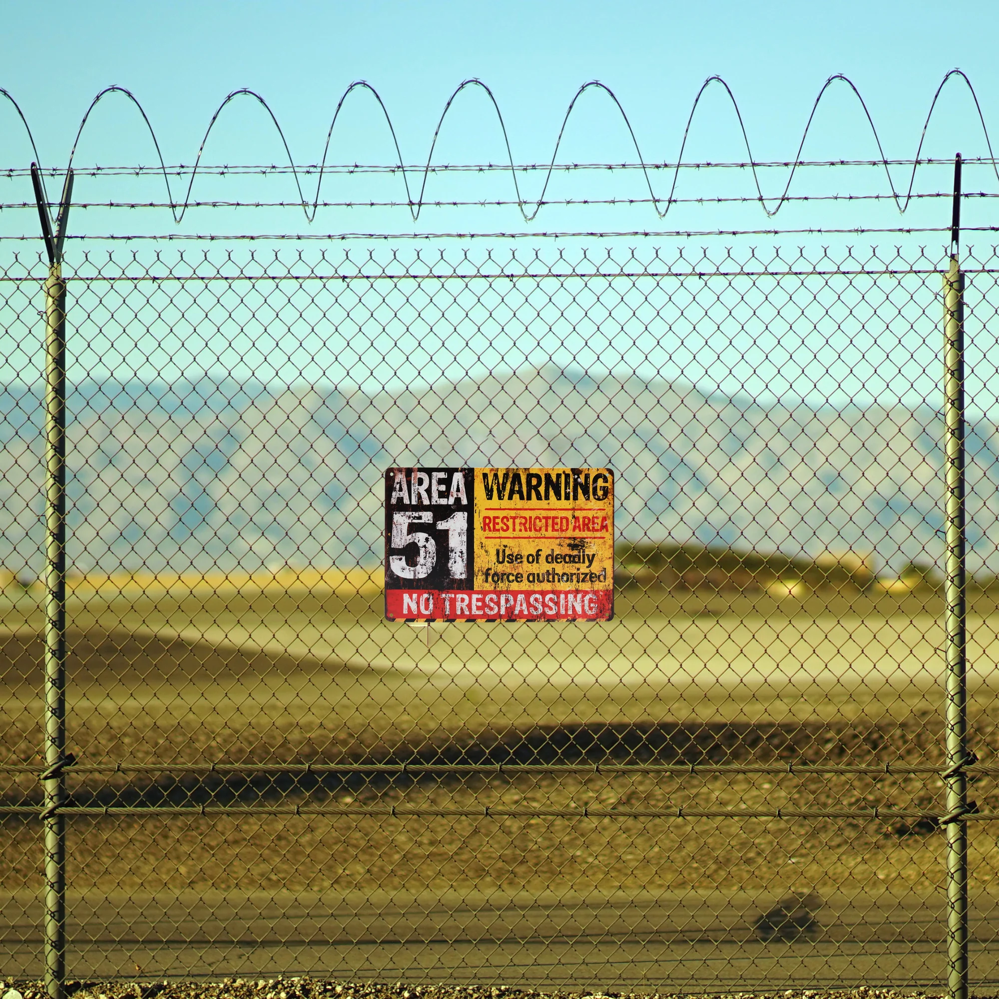 Restricted Area 51 No Trespassing Wall Sign for Man Cave, Garage Home Room Decor - Image 6