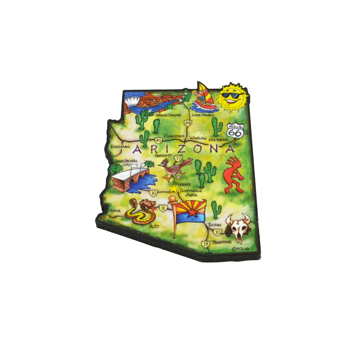 Arizona State Jumbo Fridge Magnet Big Artwood Refrigerator Travel Souvenir Gift