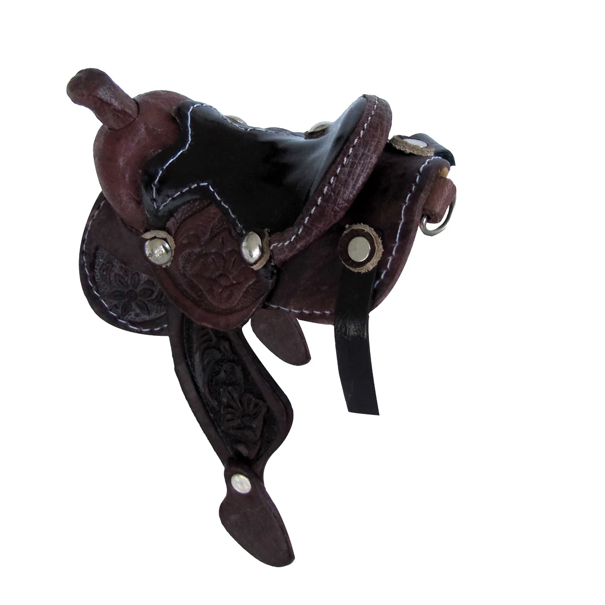 Authentic Real Leather Western Saddle Keychain