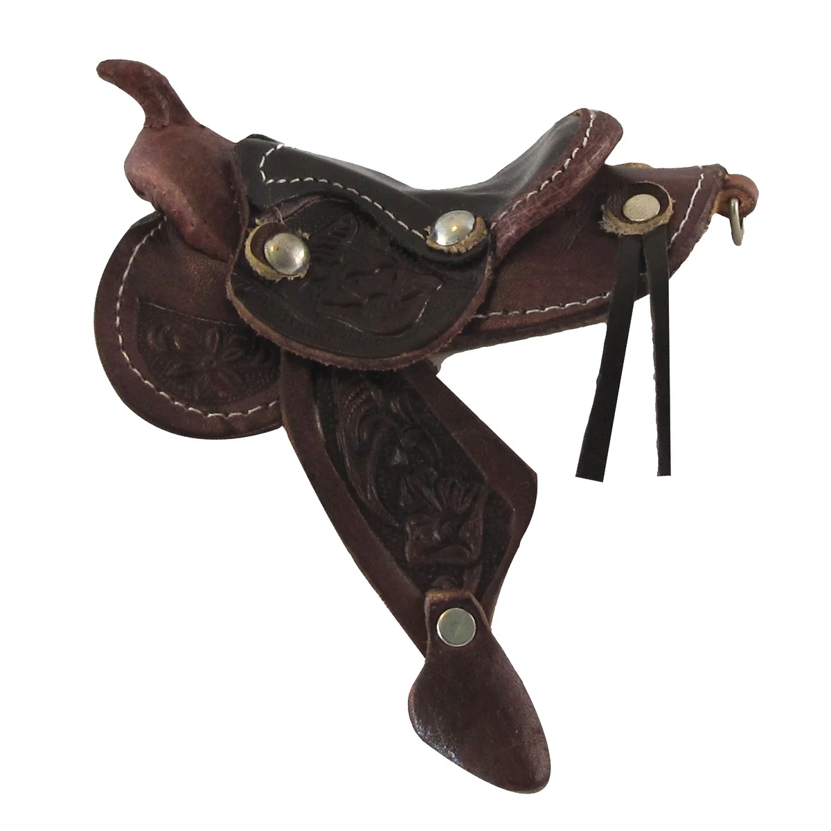 Authentic Real Leather Western Saddle Keychain - Image 2