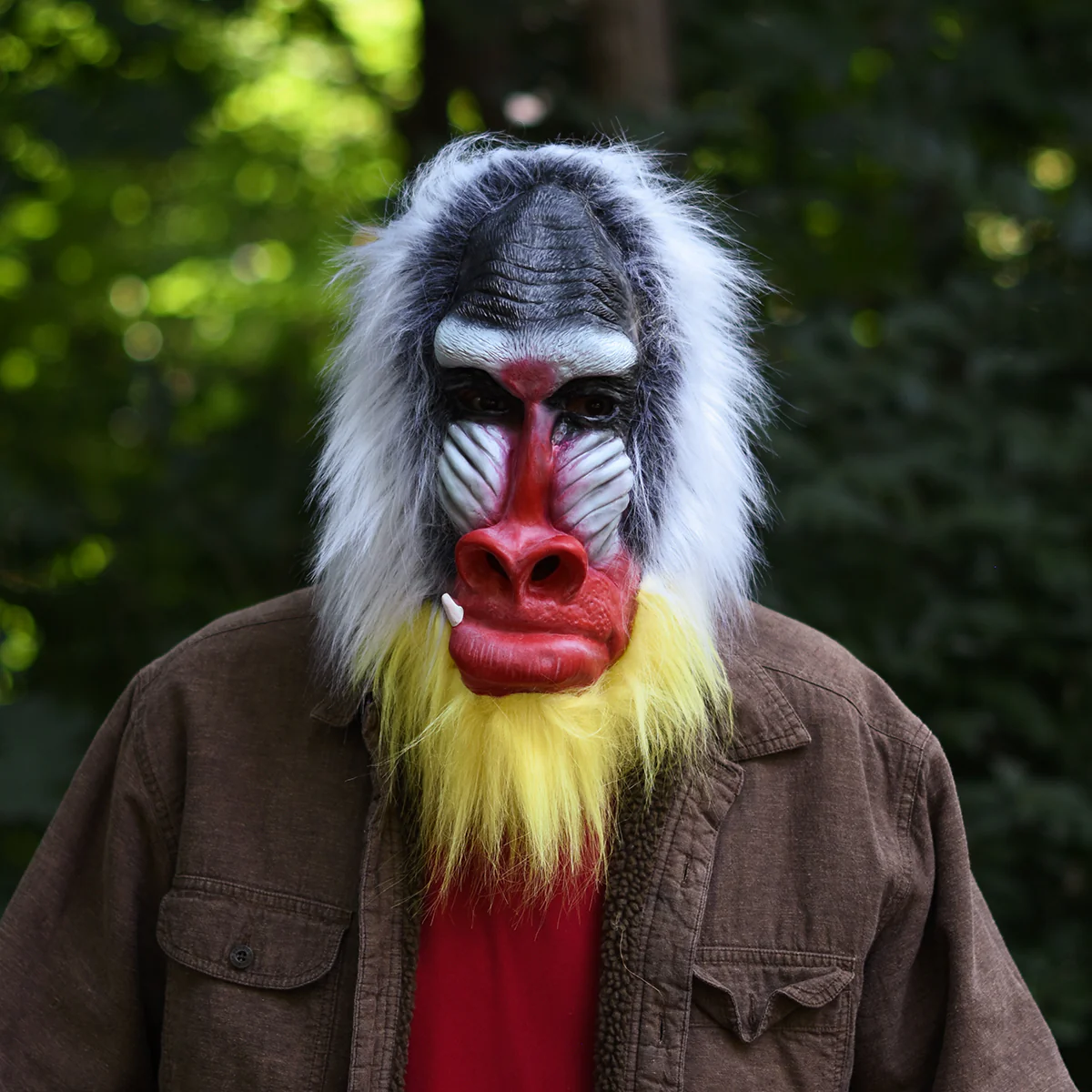 Baboon Head Full Face Furry Ape Mask Movie Props Scary Gorilla Halloween Costume - Image 4