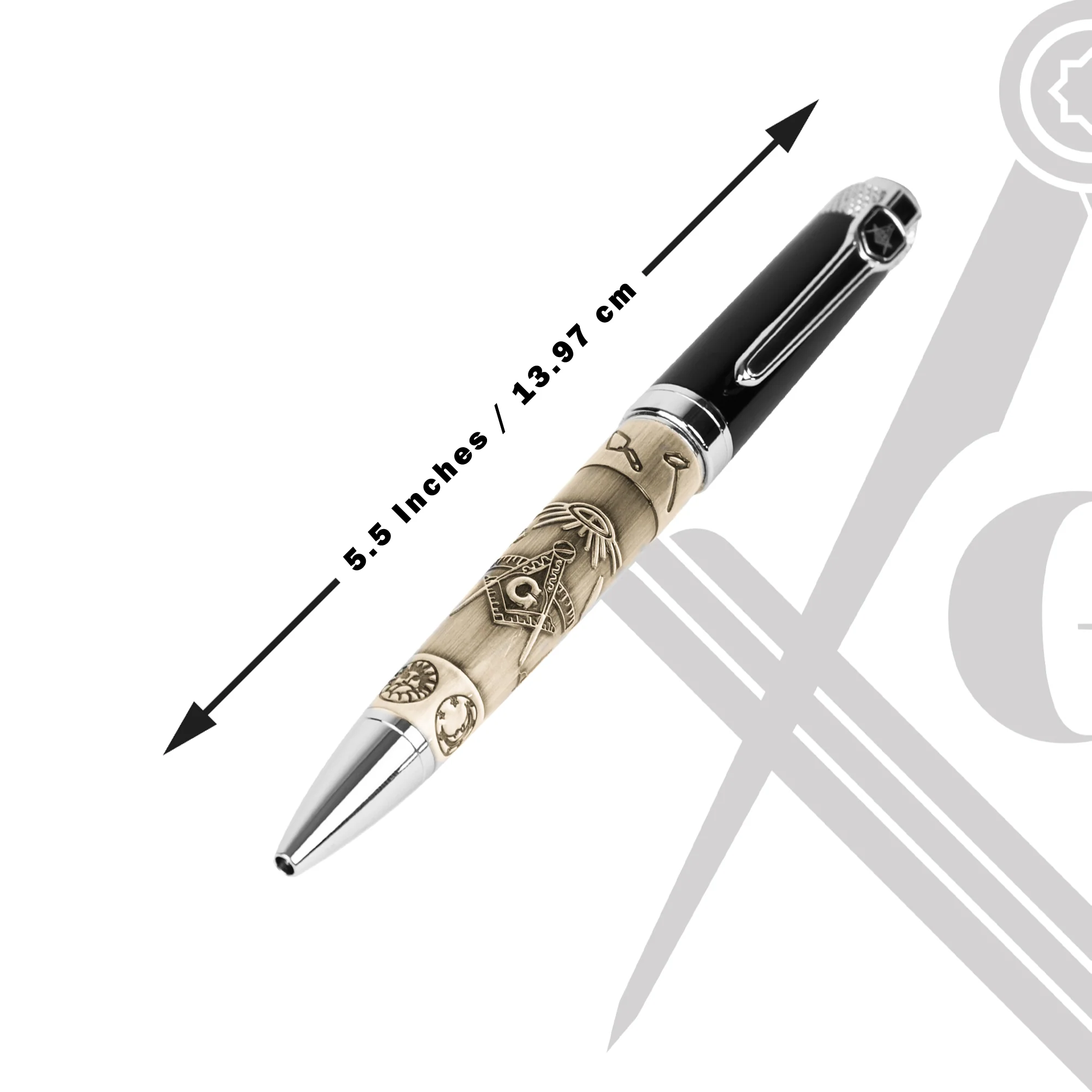 Ballpoint Masonic Writing Pen Gift Set for Men with Compass Symbol Free Mason - Image 2