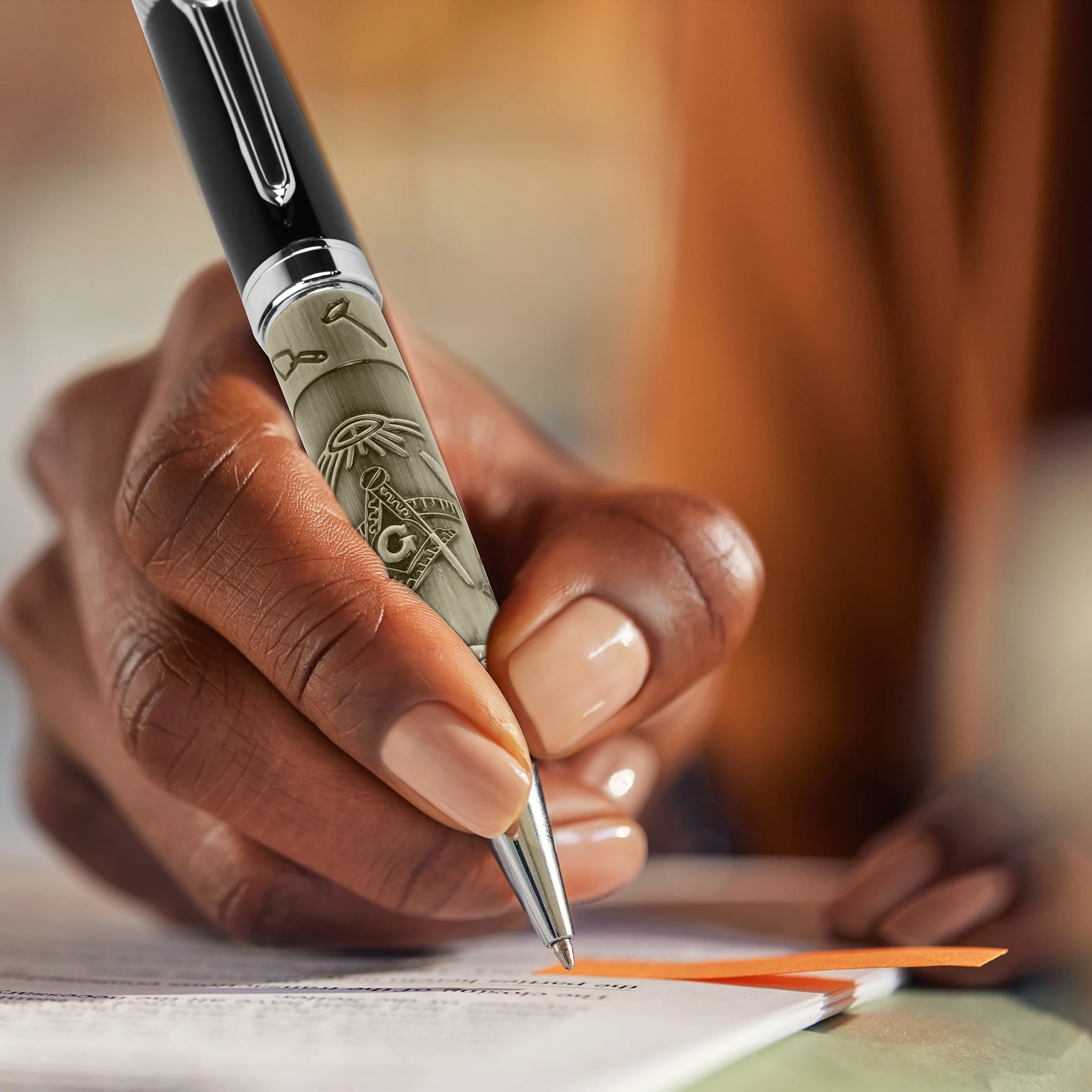 Ballpoint Masonic Writing Pen Gift Set for Men with Compass Symbol Free Mason - Image 5