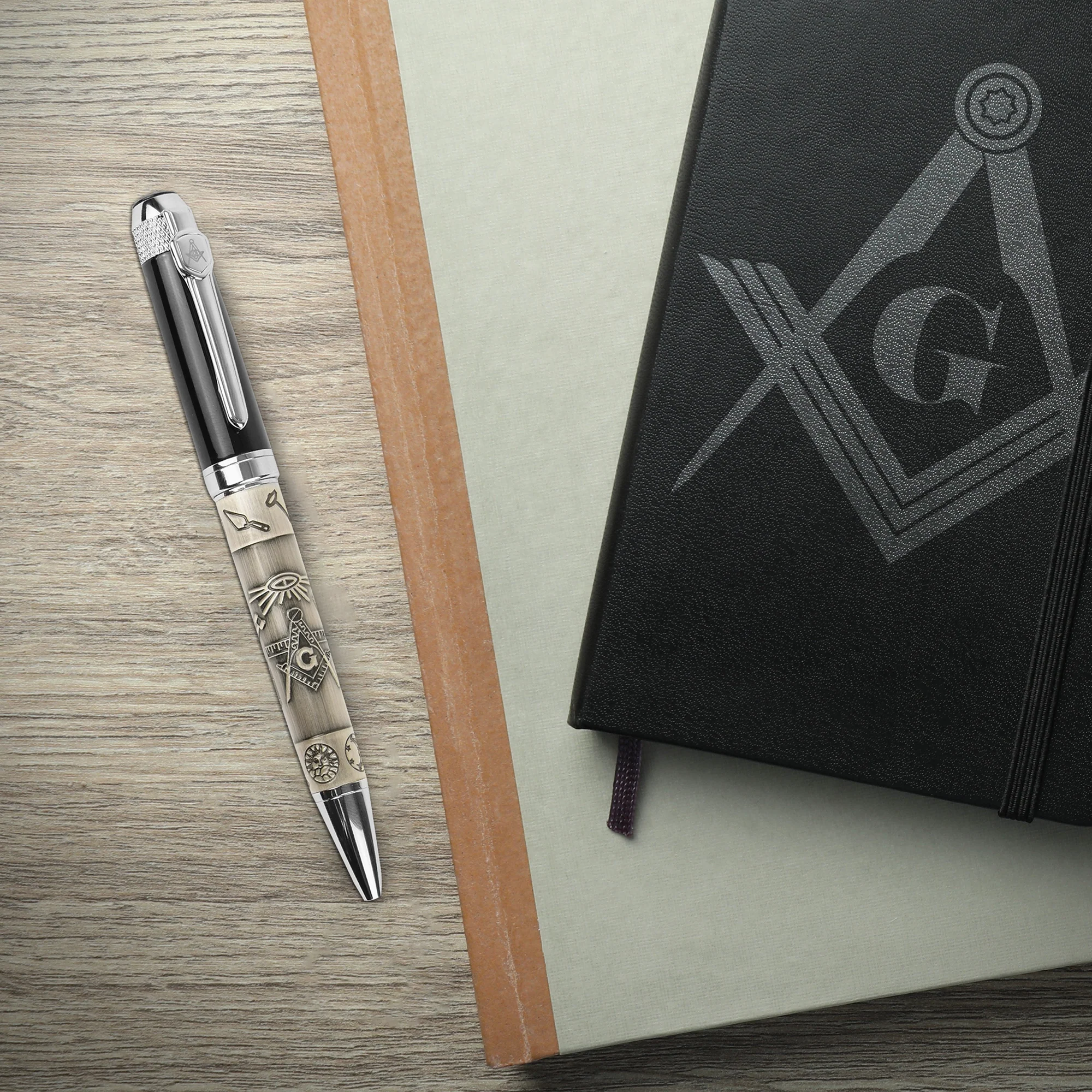 Ballpoint Masonic Writing Pen Gift Set for Men with Compass Symbol Free Mason - Image 6