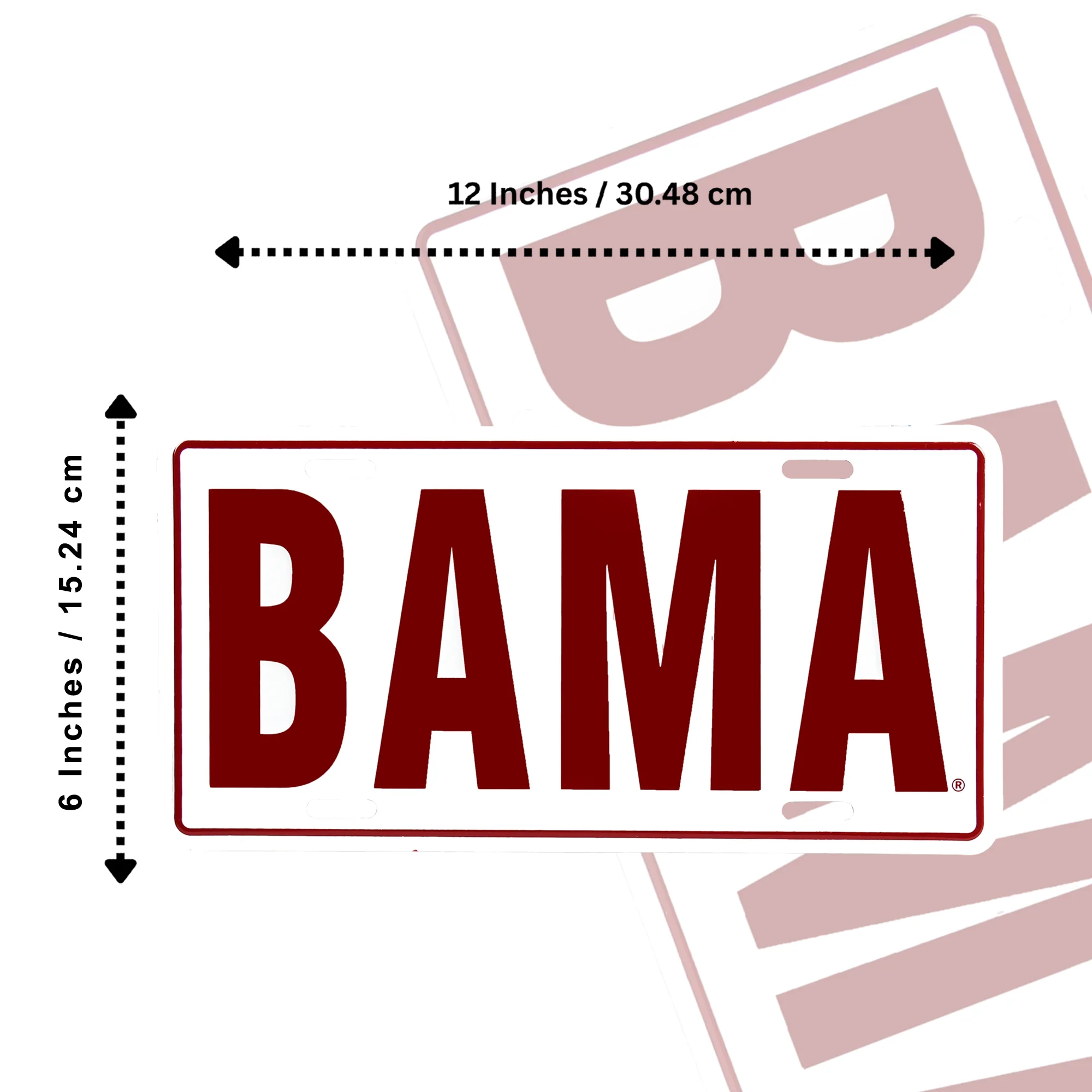 BAMA Vanity License Plate Alabama Crimson Car Truck Tag Roll Tide Gifts 12"x6" - Image 5